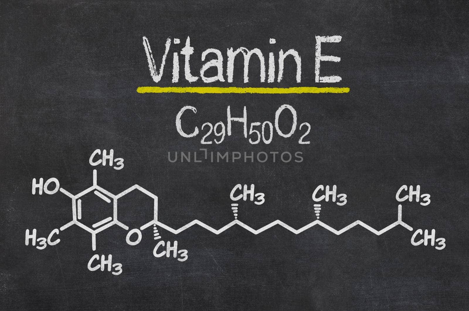 Slate with the chemical formula of vitamin E