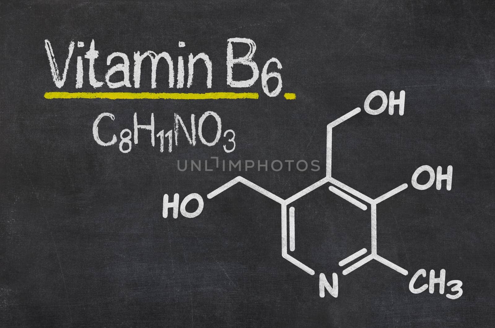 Slate with the chemical formula of vitamin B6