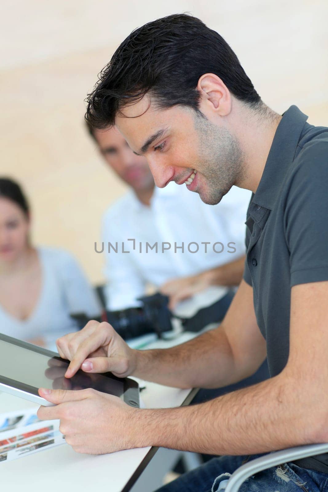 Young adult in business training