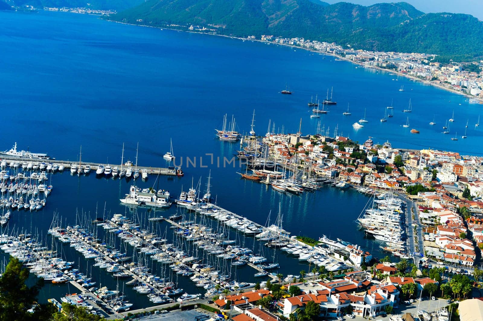 View of Marmaris harbor on Turkish Riviera.