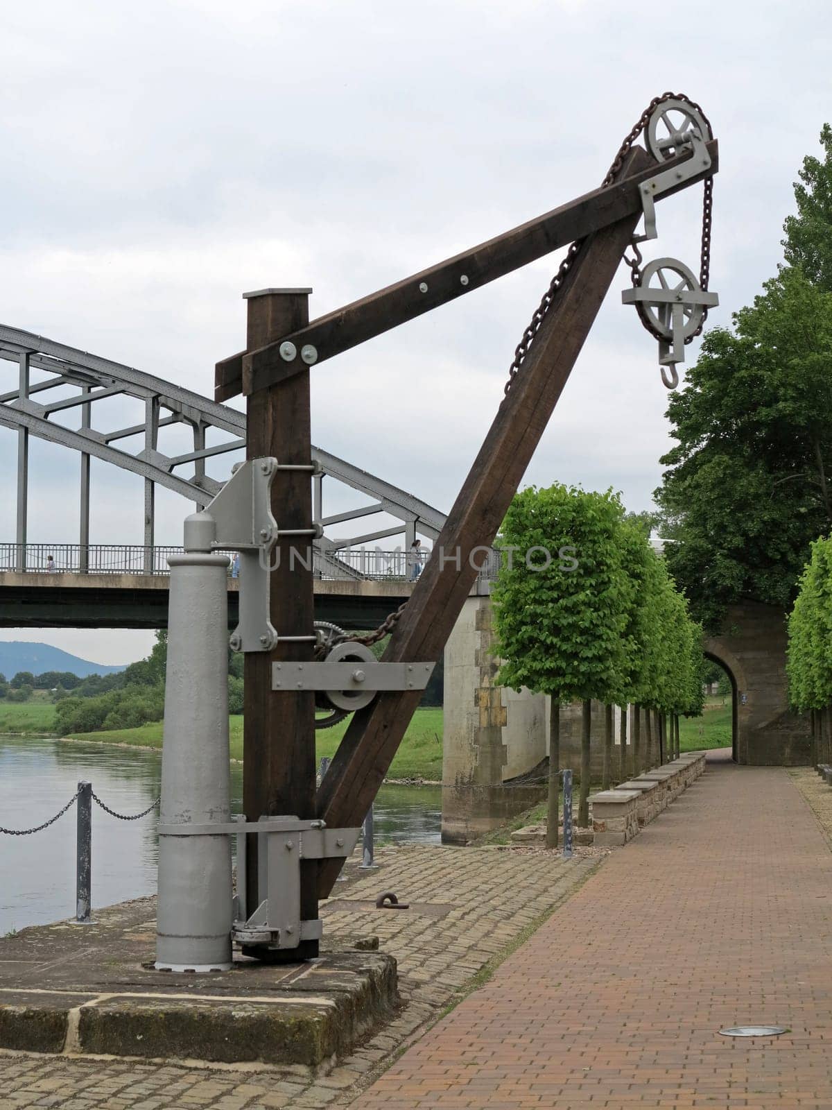 Crane at the Weserufer in Rinteln