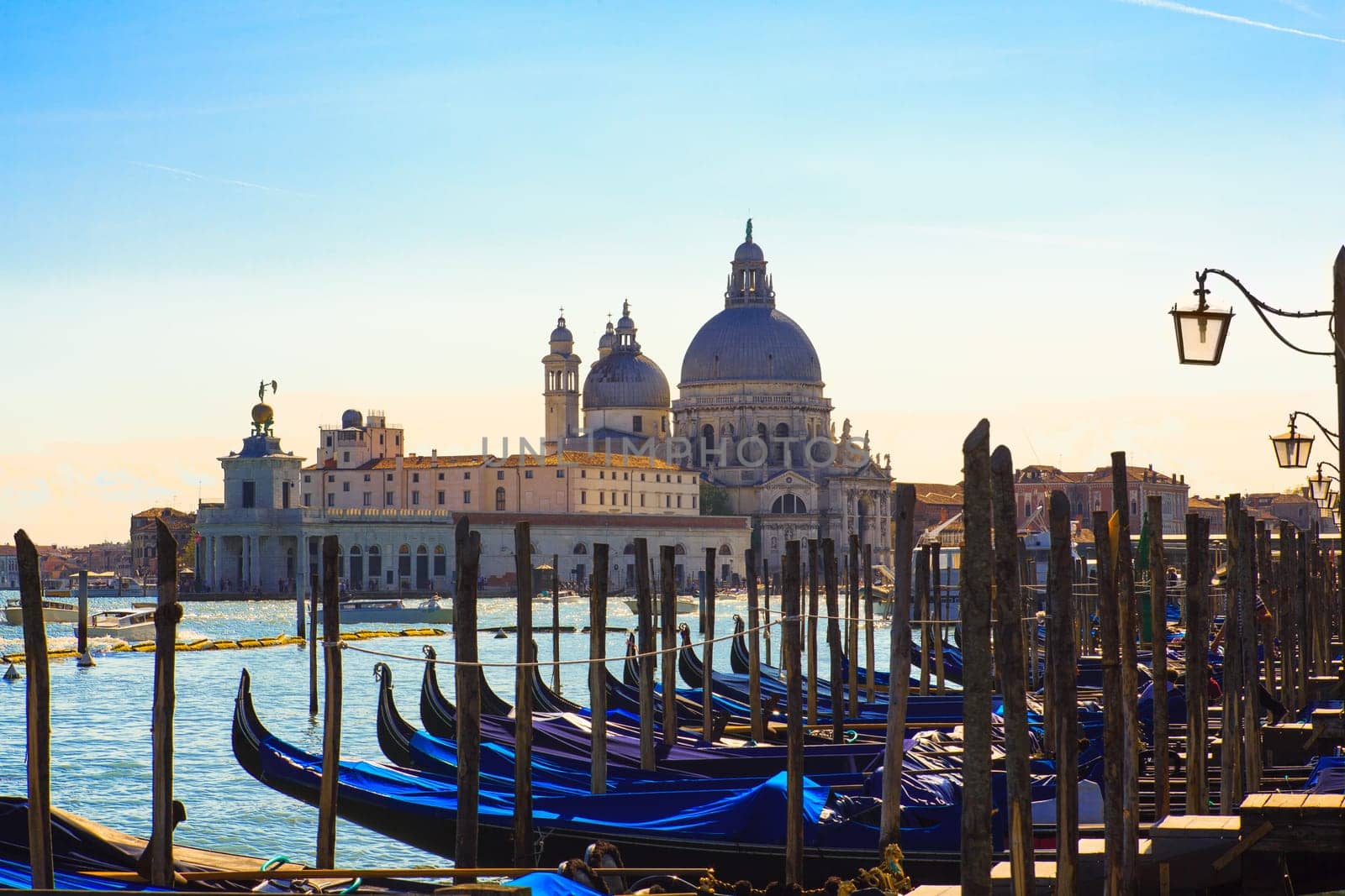 View of gondolas in Venice