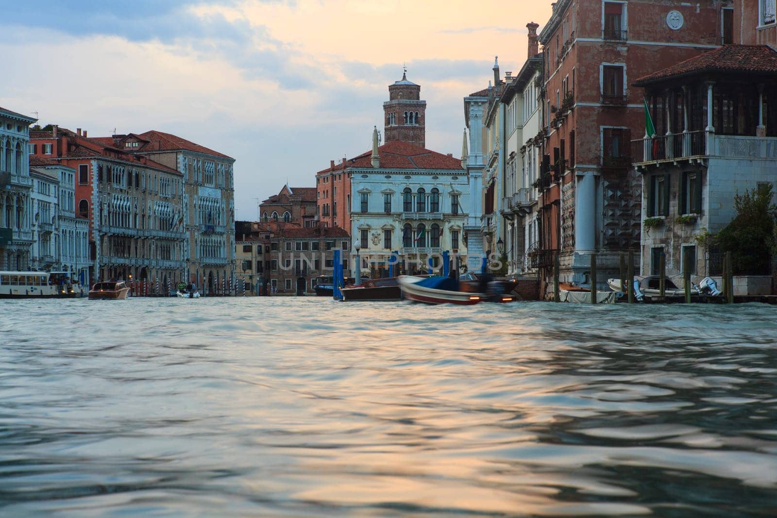 View of buildings in the Venice lagoon, Italy