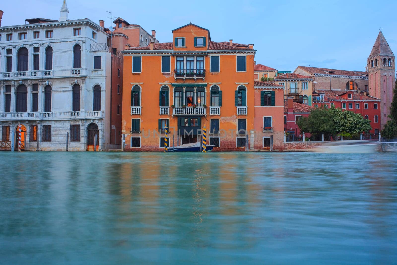 View of buildings in the Venice lagoon, Italy