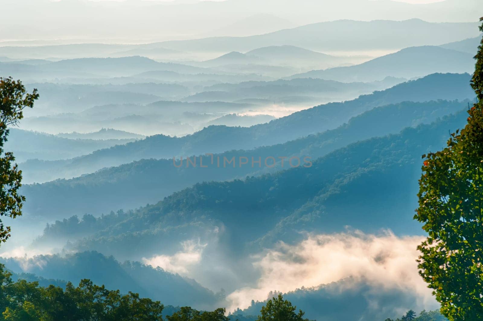 Blue Ridge Parkway Scenic Mountains Overlook Summer Landscape