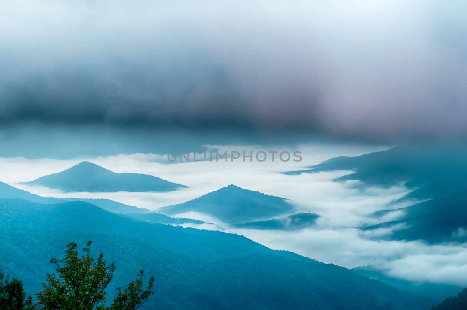 The simple layers of the Smokies at sunset - Smoky Mountain Nat. Park, USA.