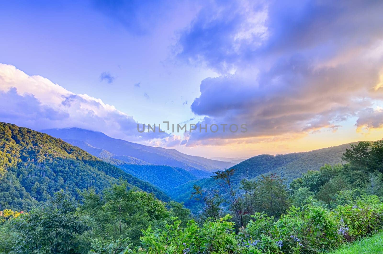 Sunrise over Blue Ridge Mountains Scenic Overlook