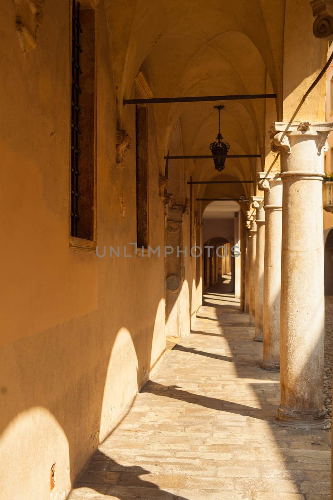 View of medieval street in padova, italy