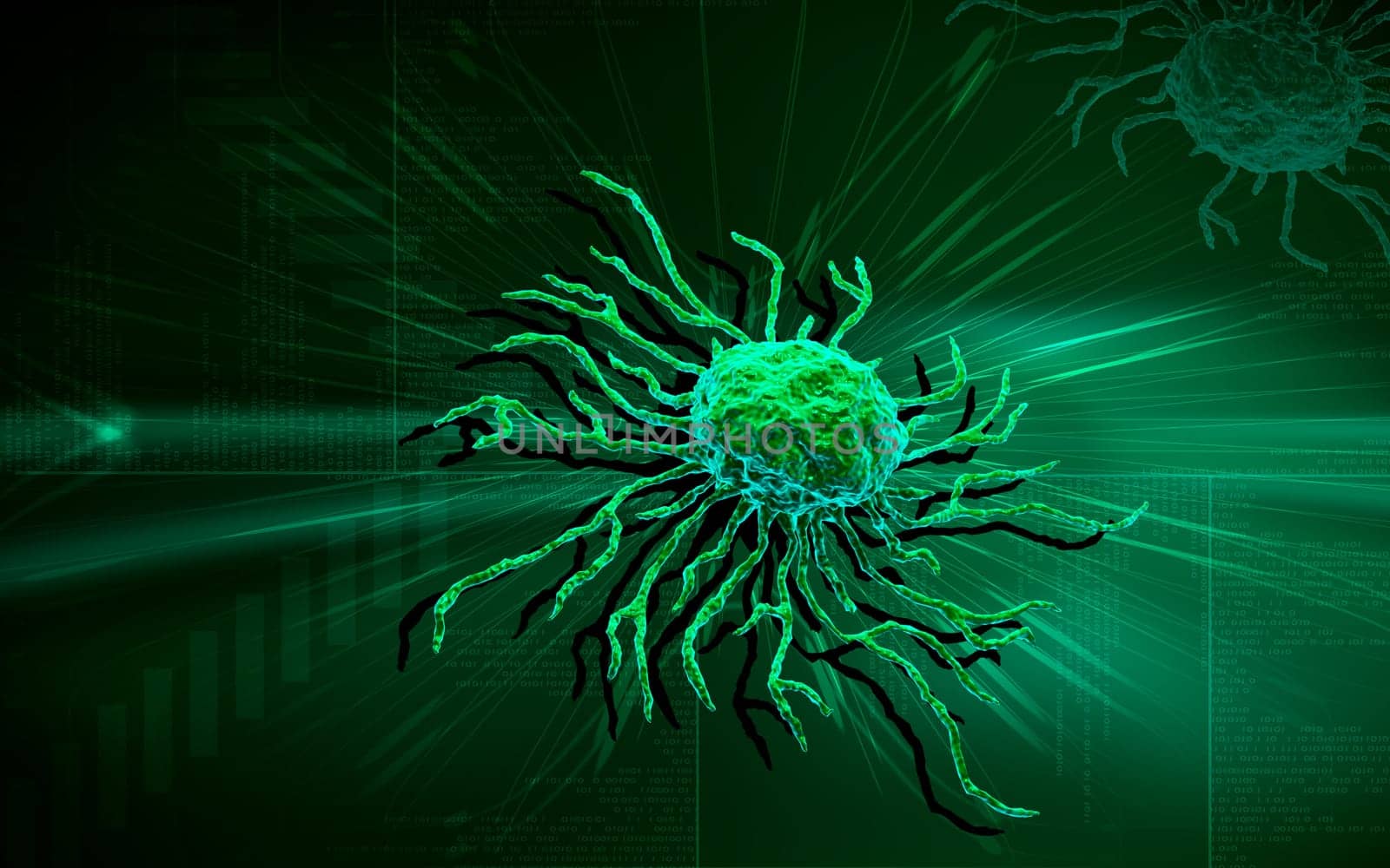Digital illustration of stem cell in colour background