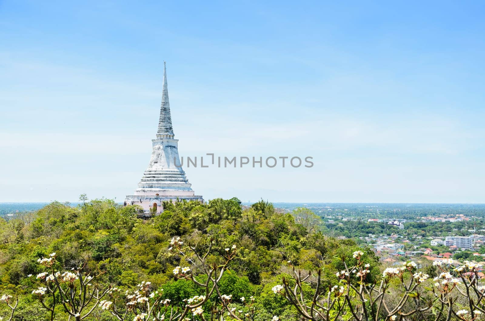 Pagoda on mountain at Phra Nakhon Khiri temple, Archaeological site in Phetchaburi Province of Thailand