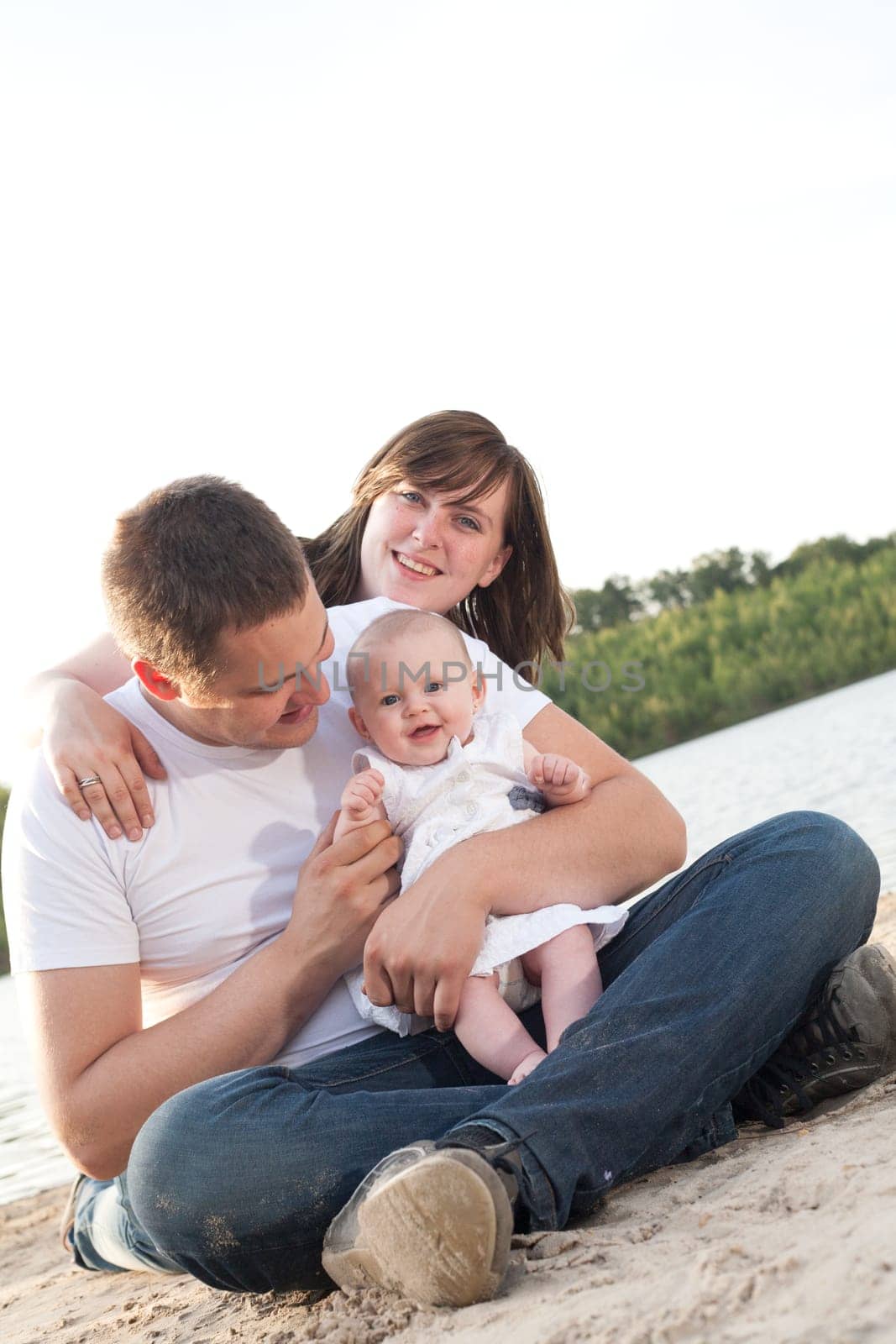 Young family have a trip on vacation