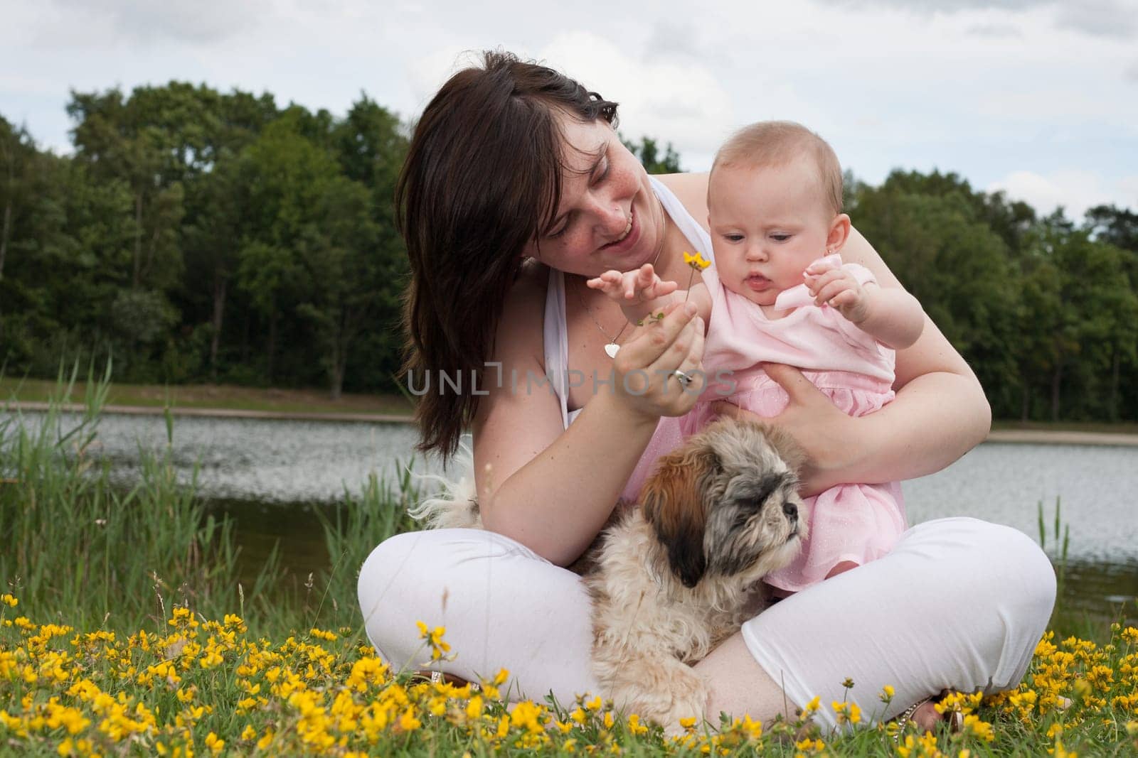 Mother and her daughter are having a nice time