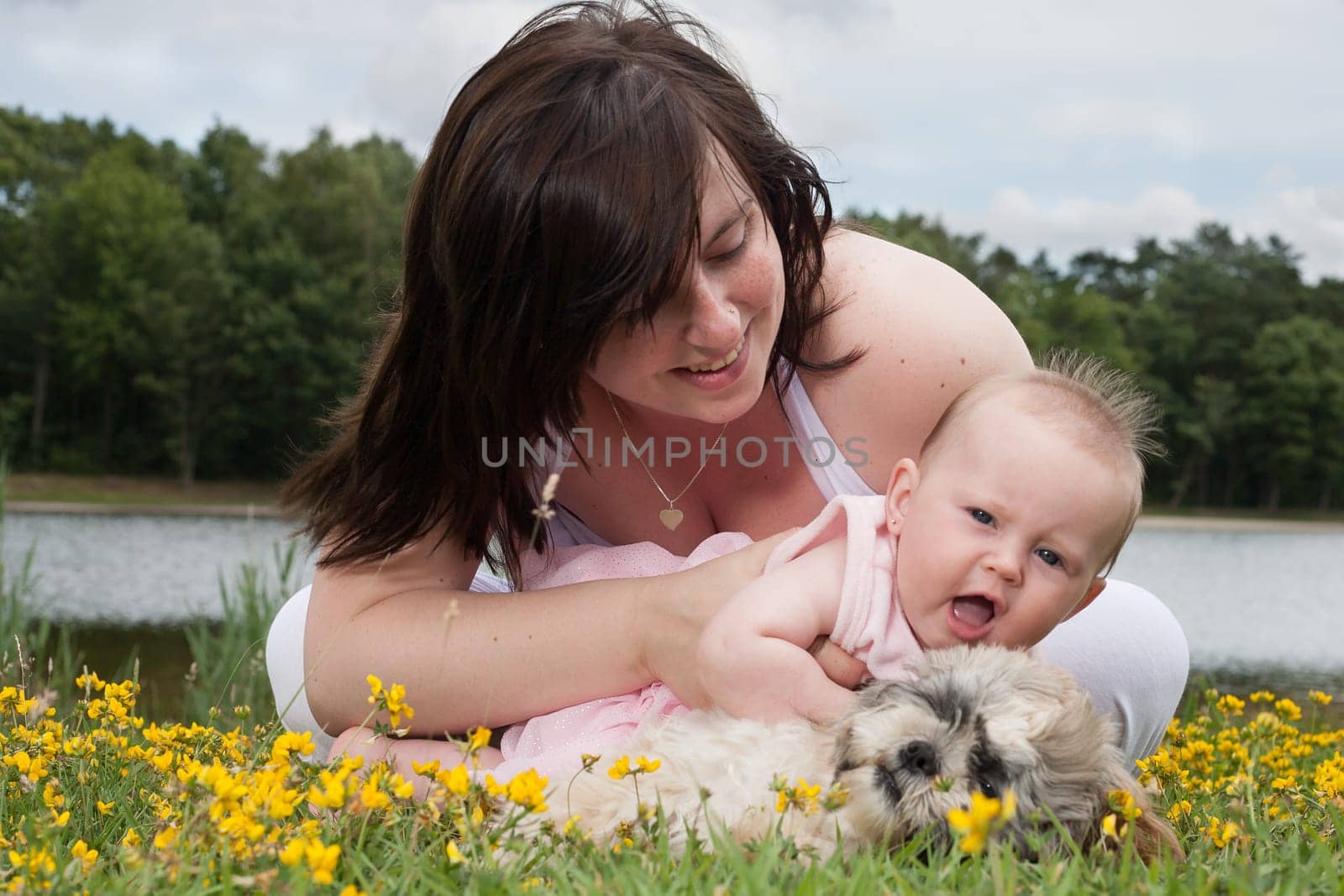 Mother and her daughter are having a nice time