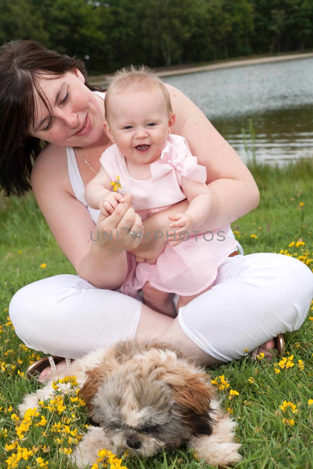 Mother and her daughter are having a nice time