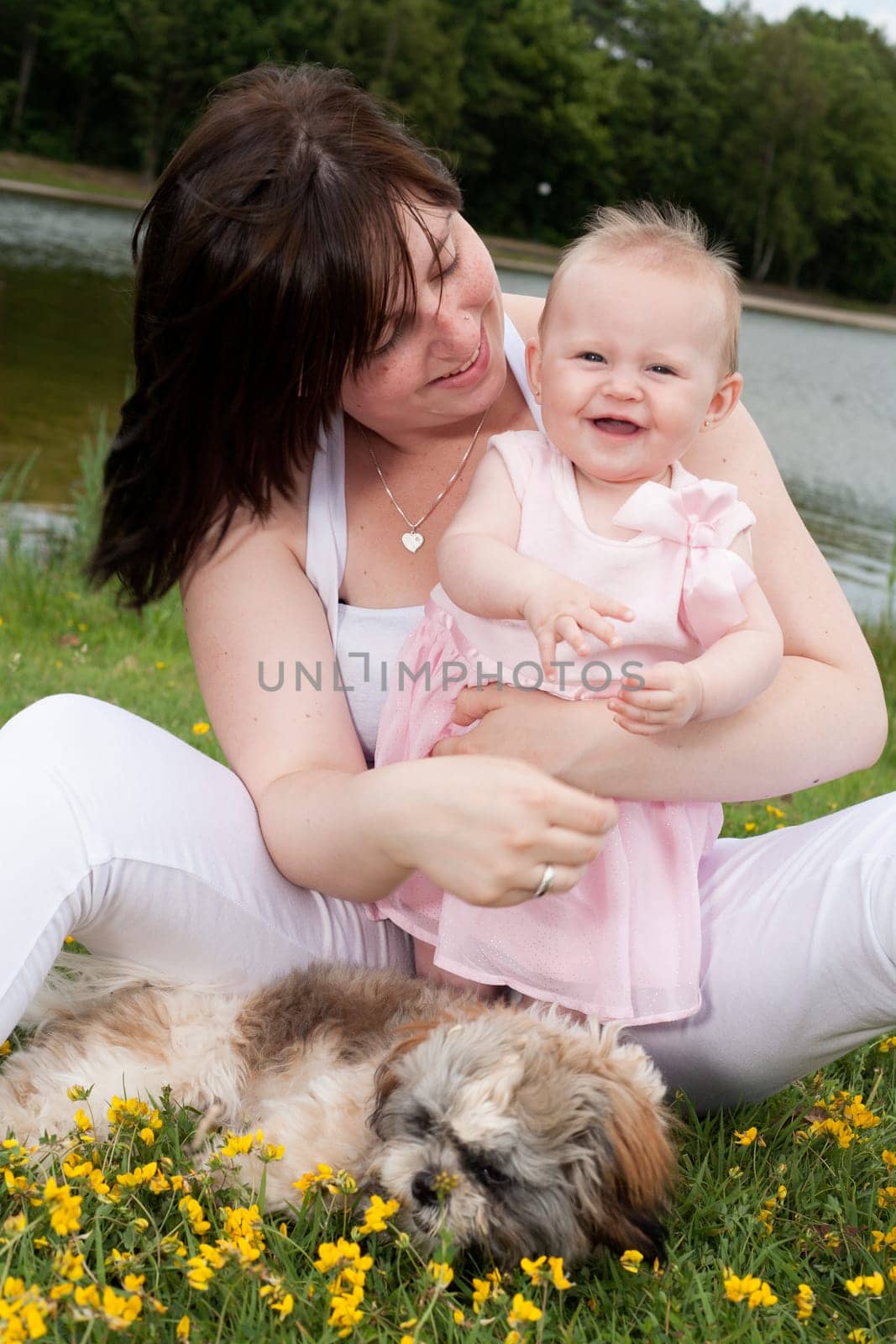 Mother and her daughter are having a nice time