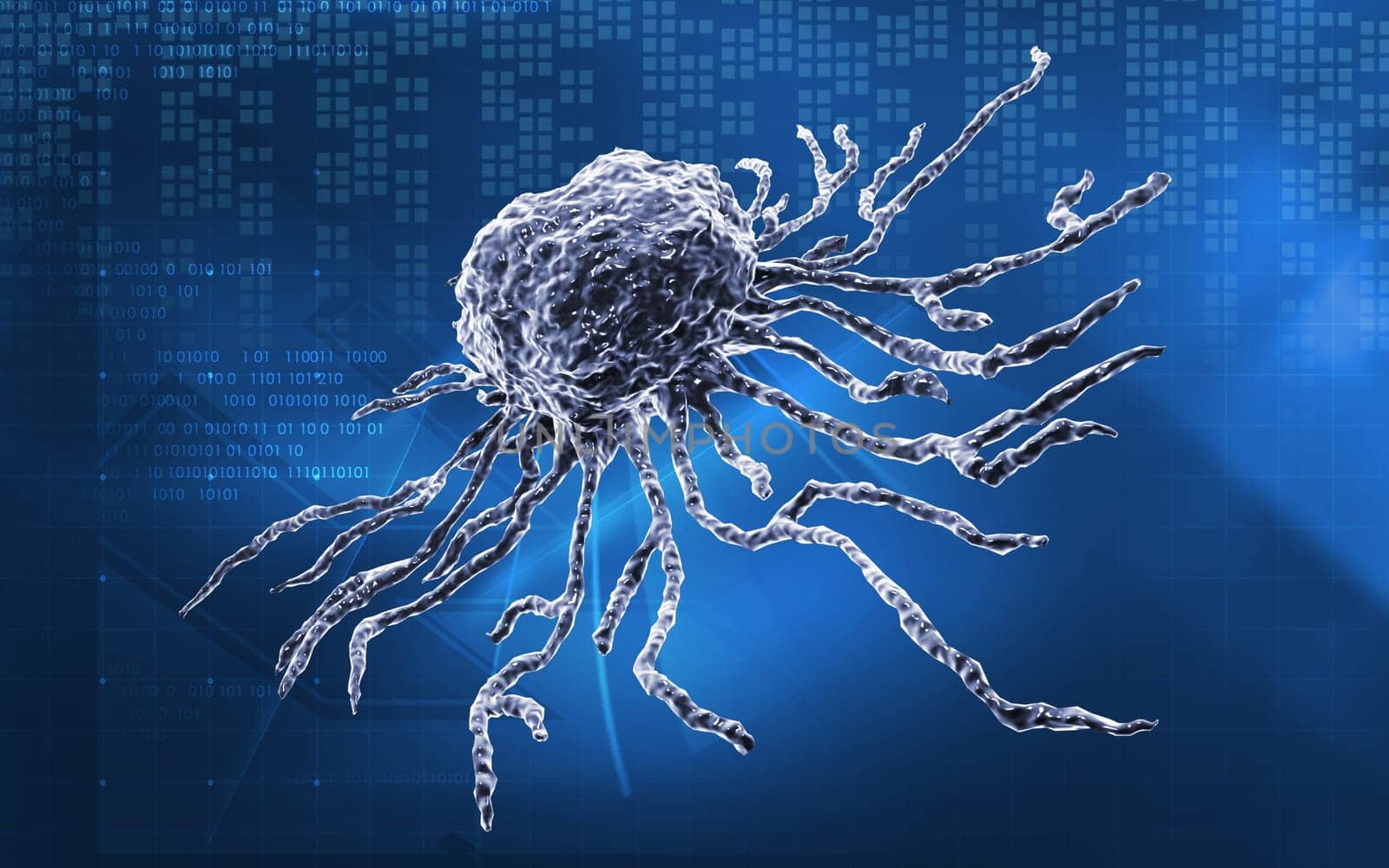 Digital illustration of stem cell in colour background