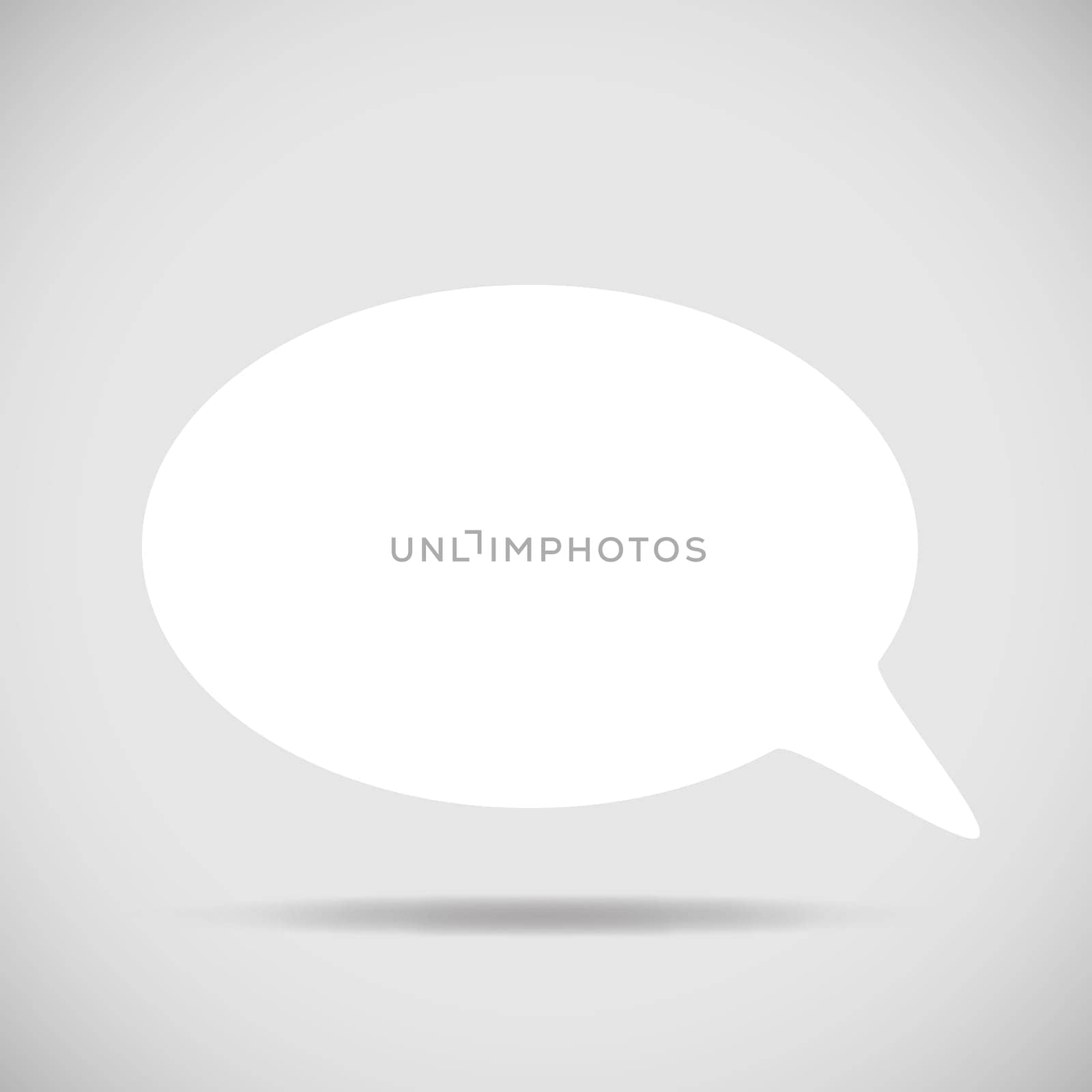 Illustration of a chat bubble against a gray background.