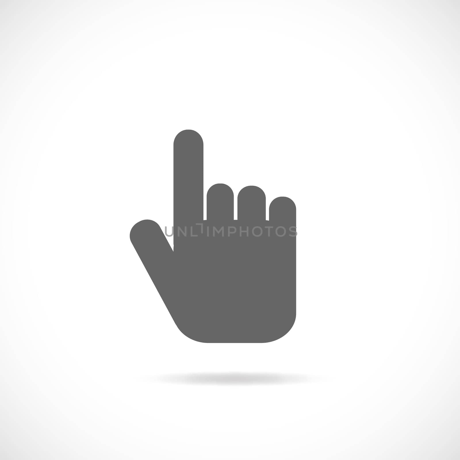 Illustration of a hand pointing isolated on a white background.