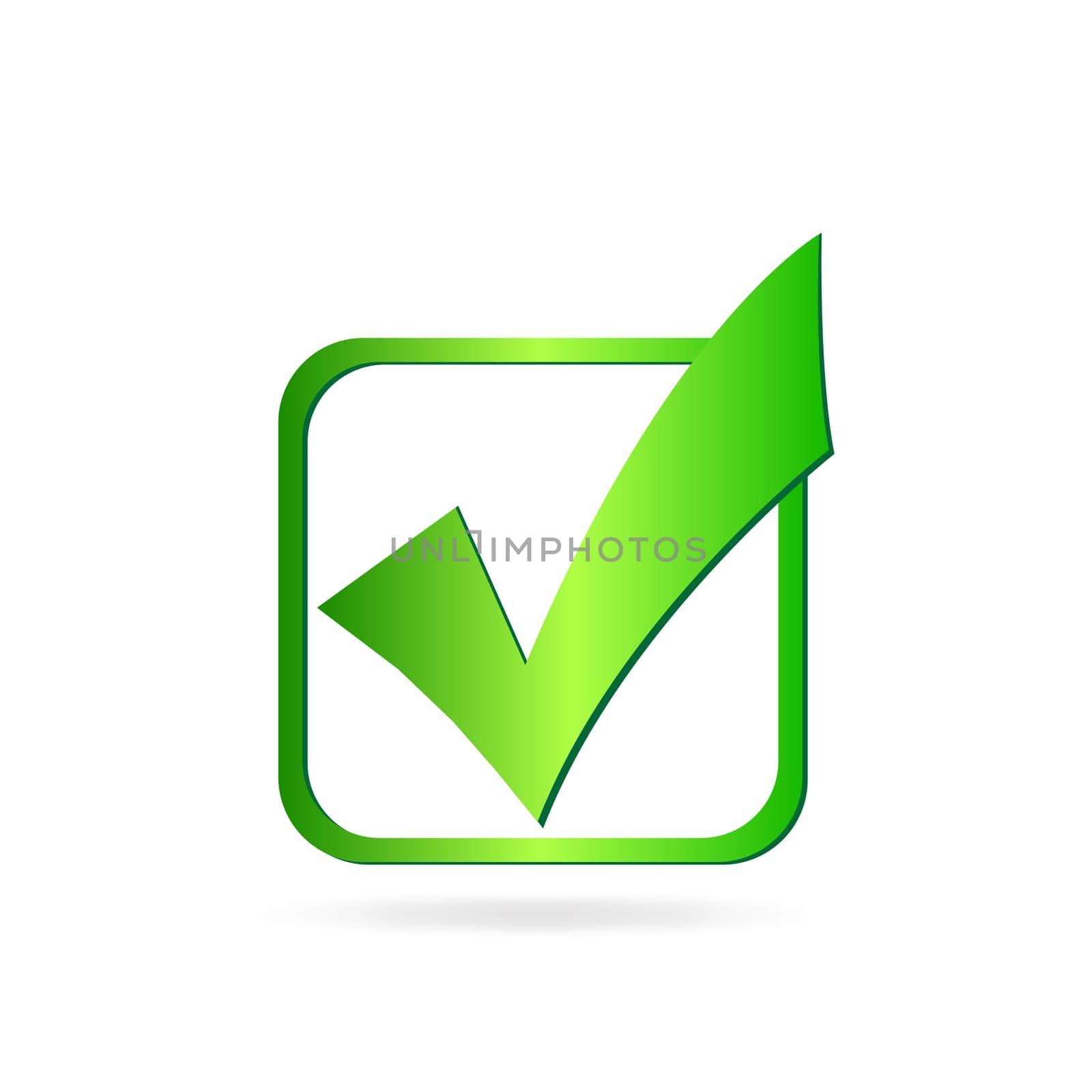 Image of a green check mark isolated on a white background.