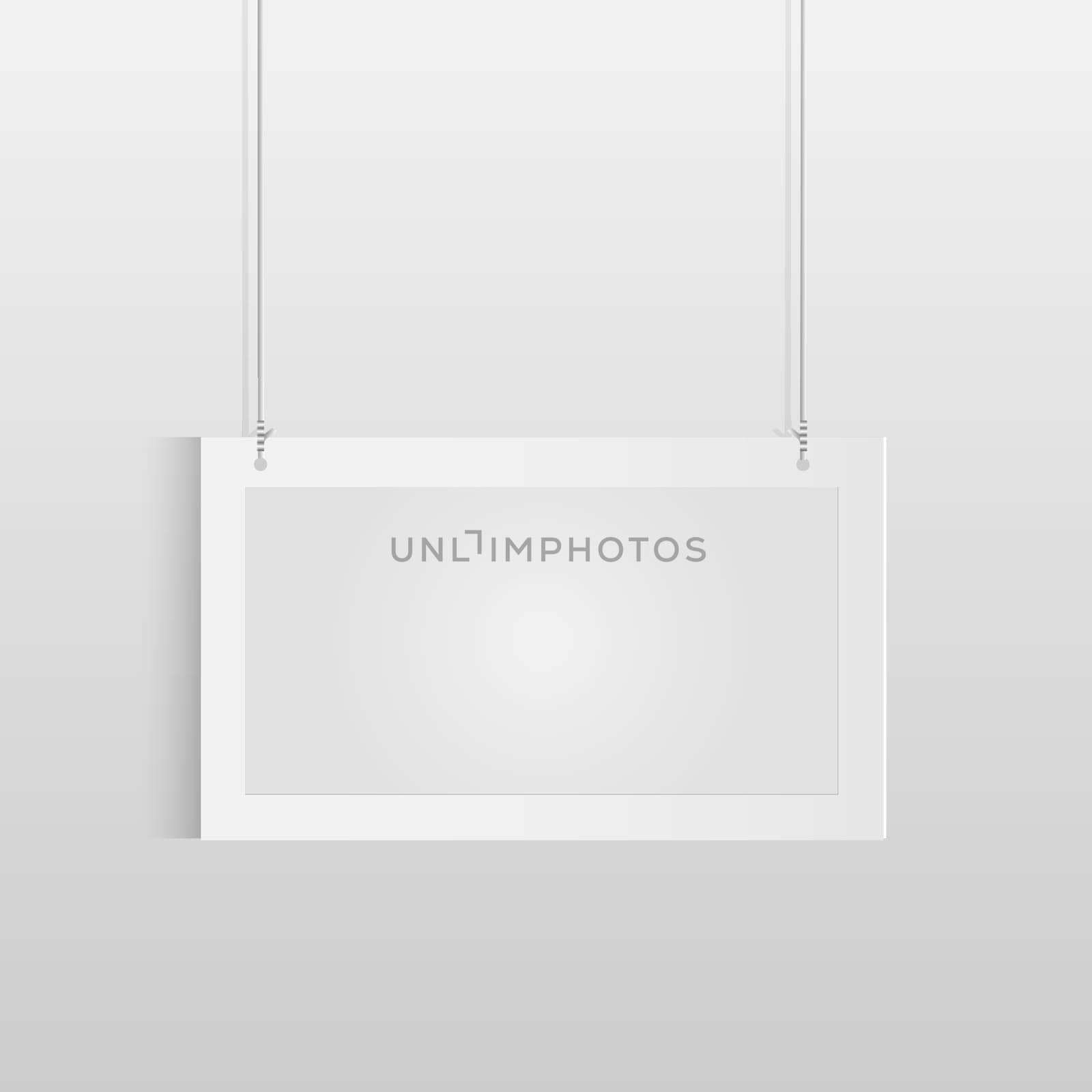 Illustration of a hanging frame isolated on a light background.