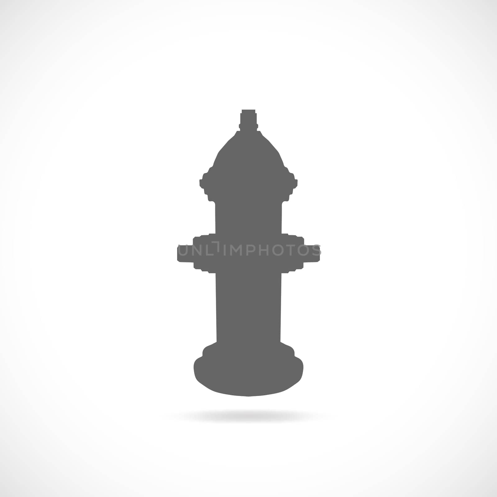 Illustration of a fire hydrant silhouette isolated on a white background.
