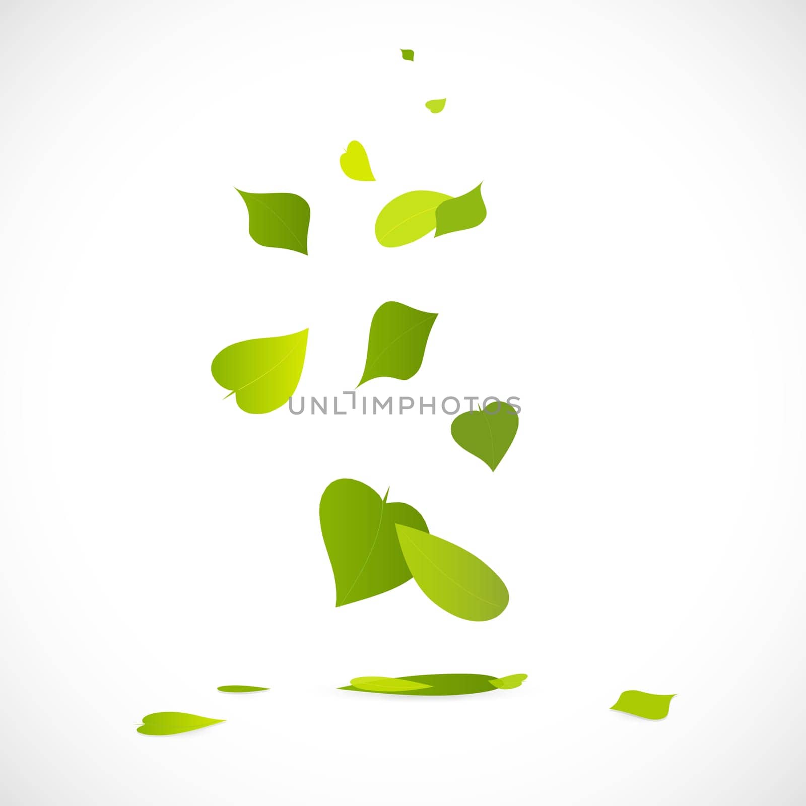 Illustration of a falling leaves isolated on a white background.