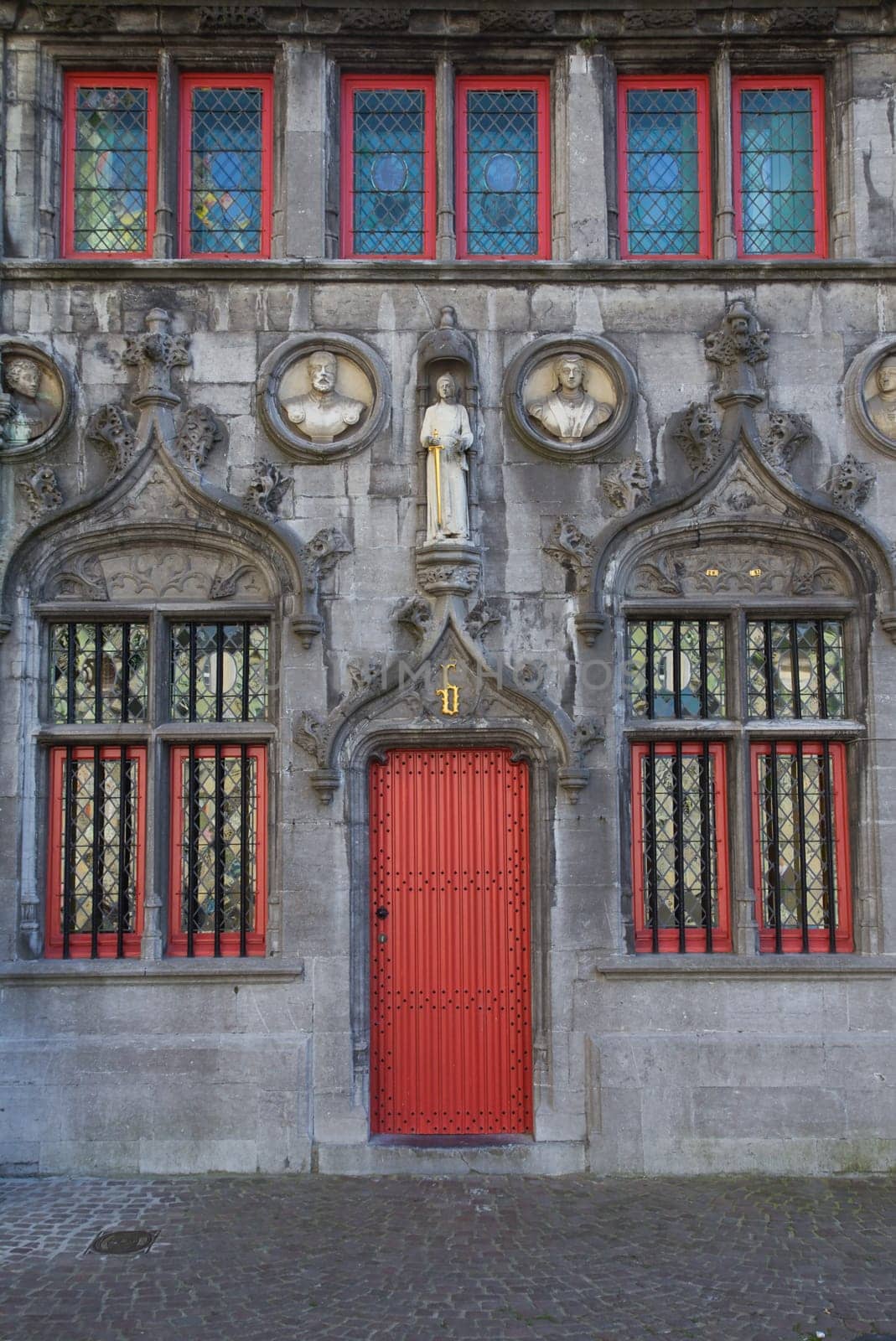 The entrance to the Holy Blood chapel, also known as 'De Steeghere'. Square Burg in Bruges (Belgium)