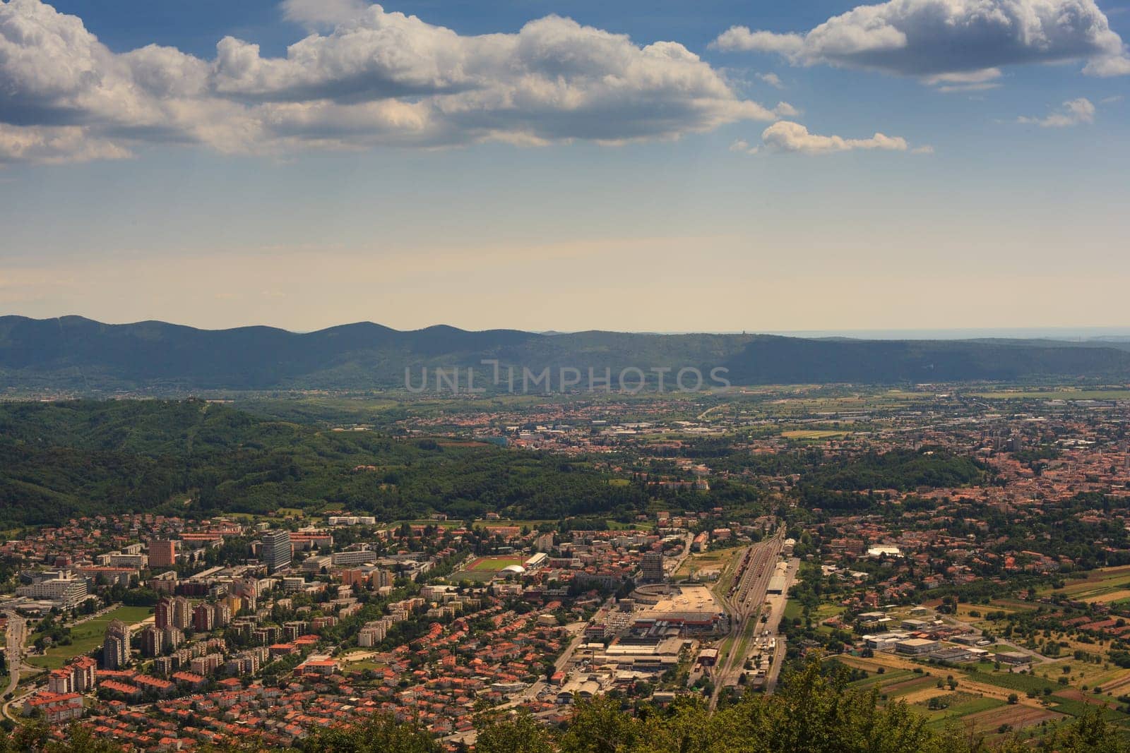 View of Gorizia and Nova Gorica from sabotin mountain