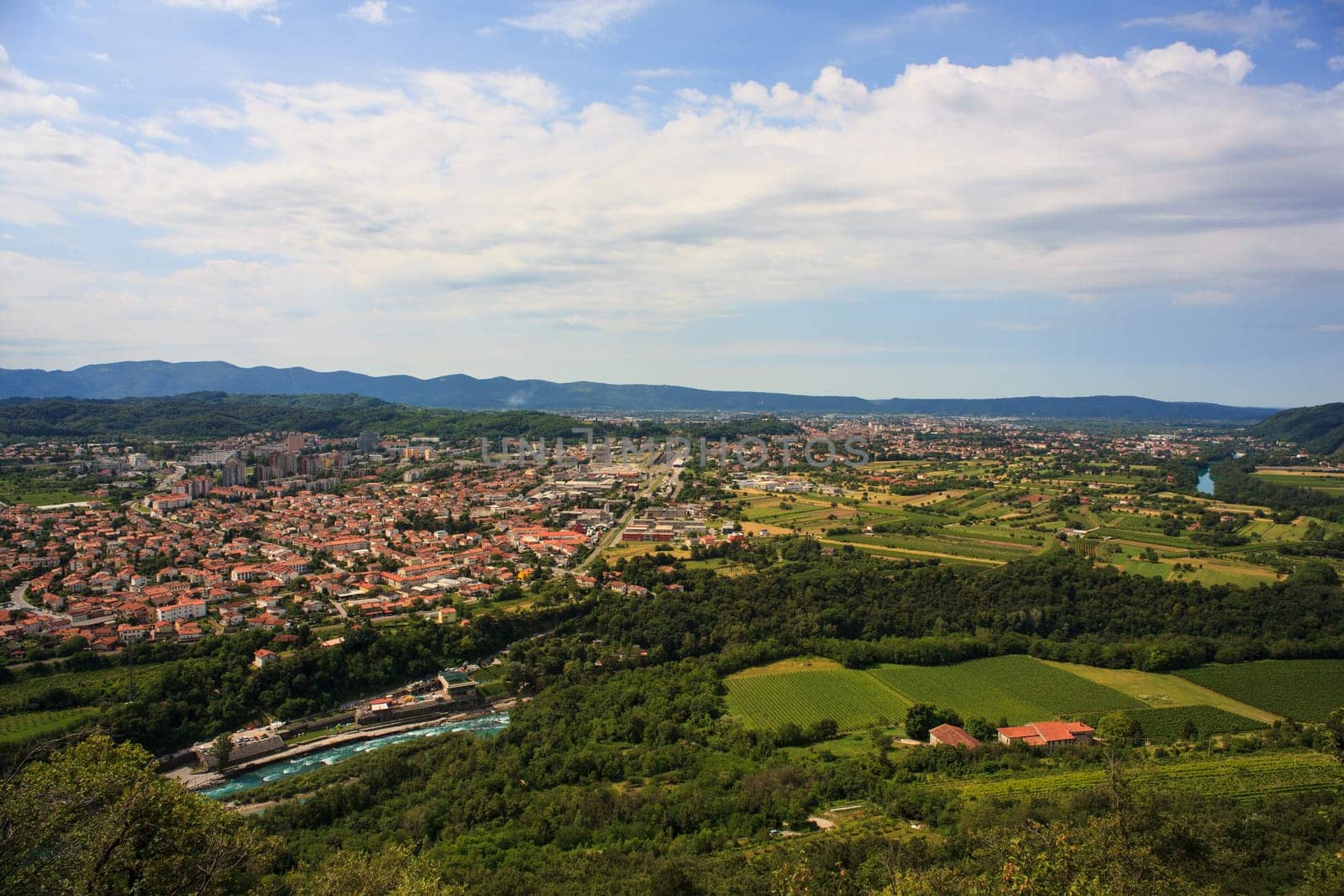 View of Gorizia and Nova Gorica from sabotin mountain