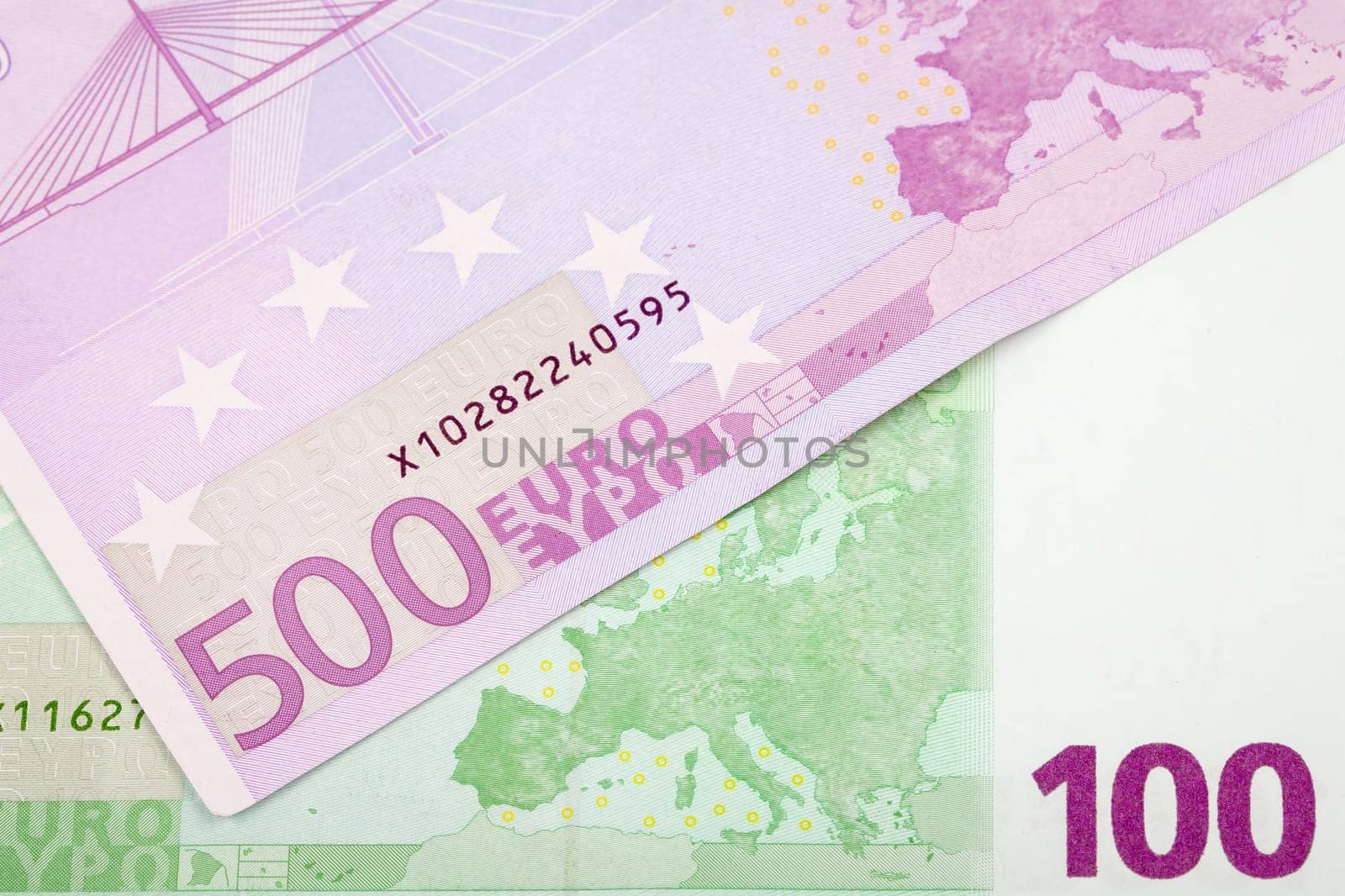Abstract closeup of euro money.