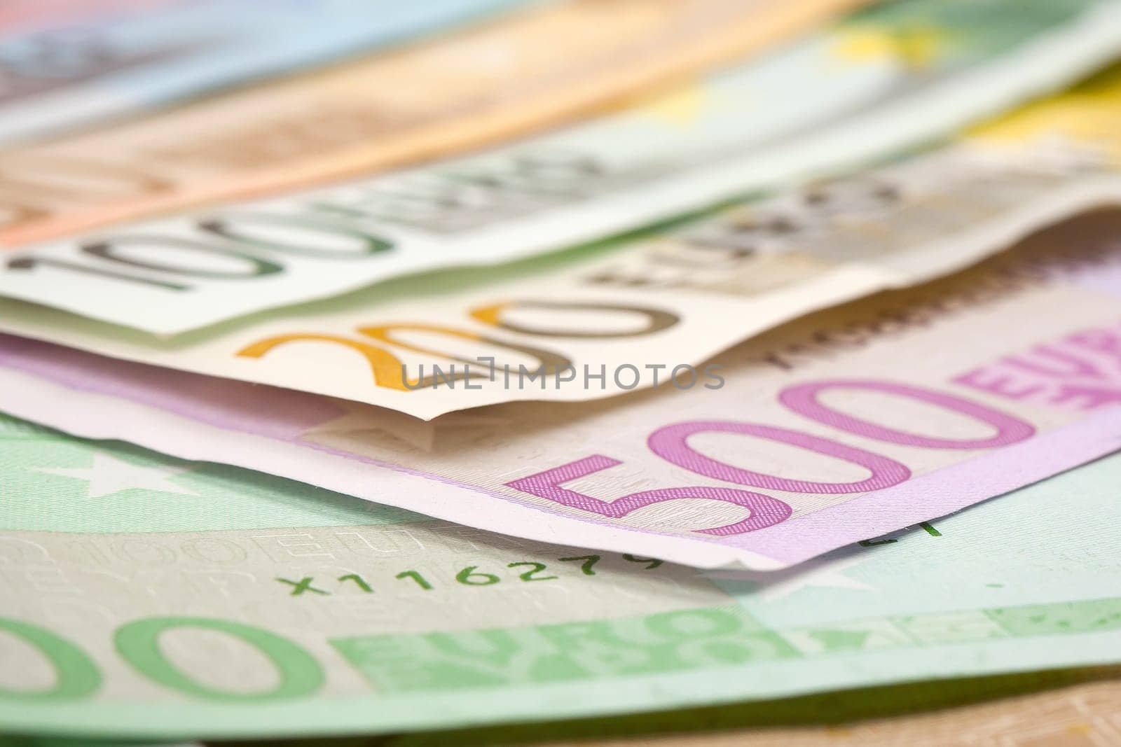 Abstract closeup of euro money.
