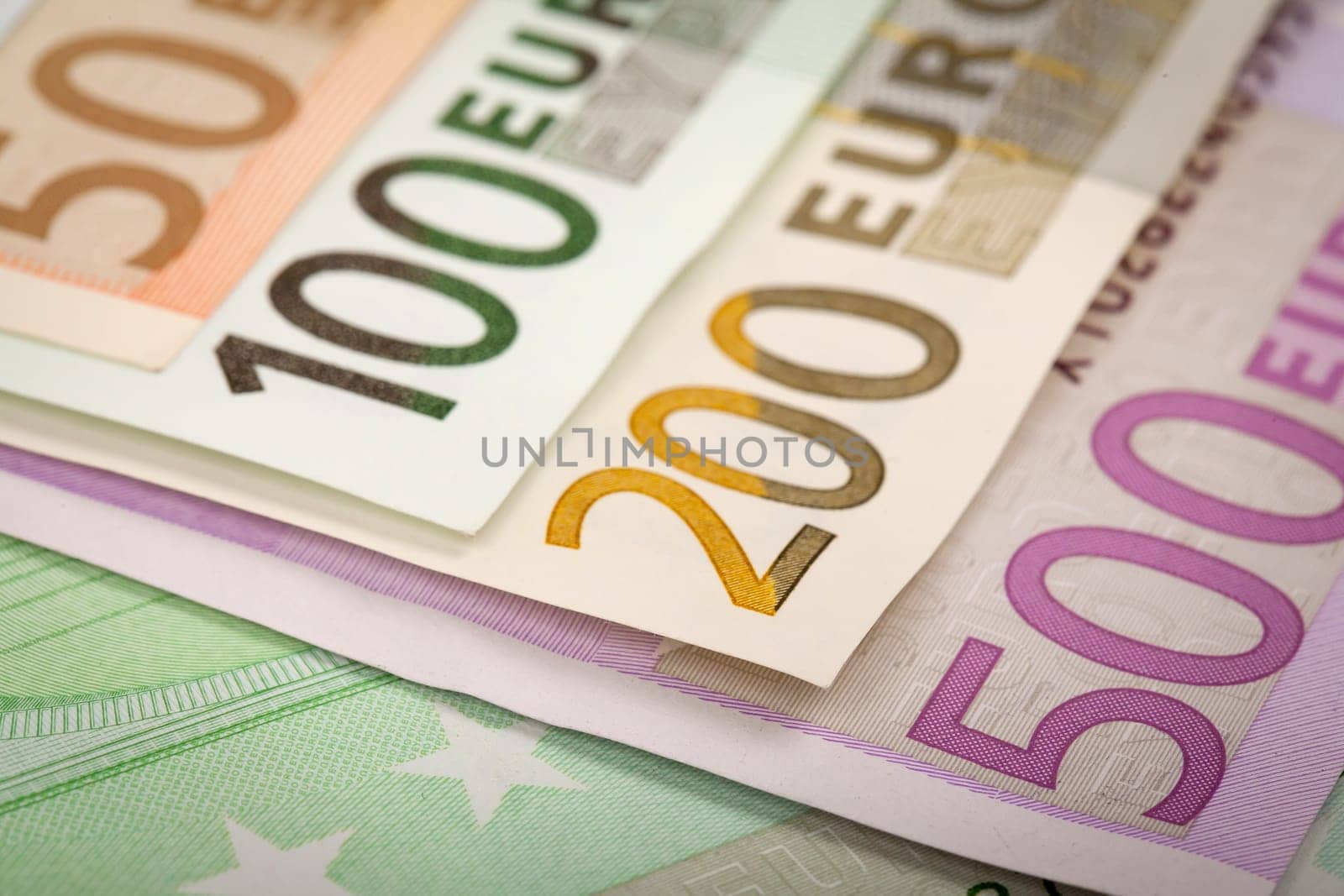 Abstract closeup of euro money.