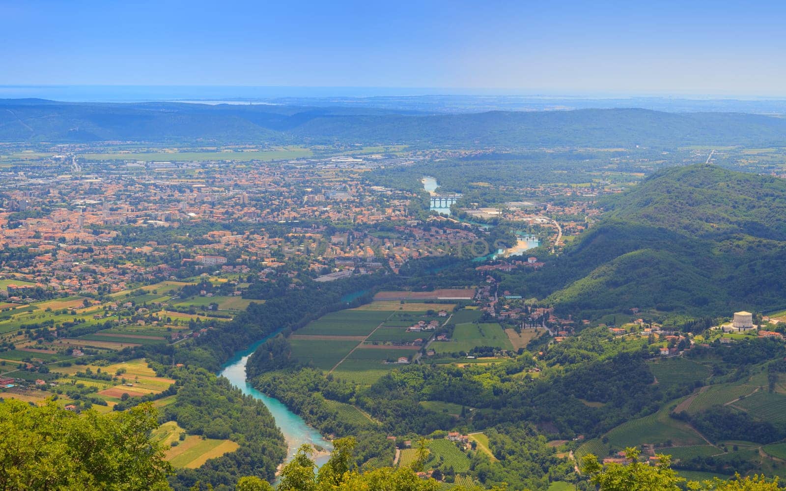 Gorizia and Nova Gorica view from Sabotin mountain