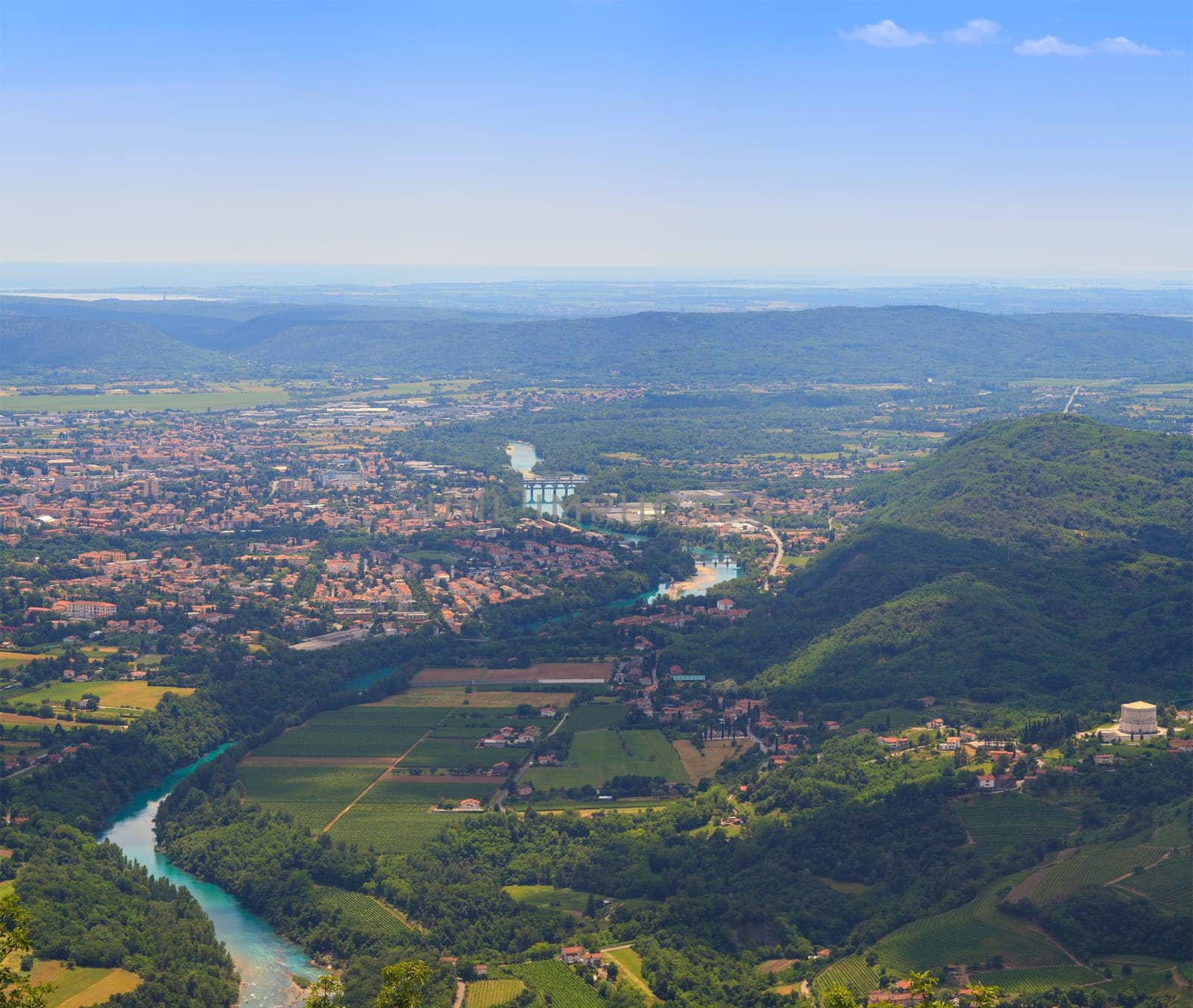 Gorizia and Nova Gorica view from Sabotin mountain