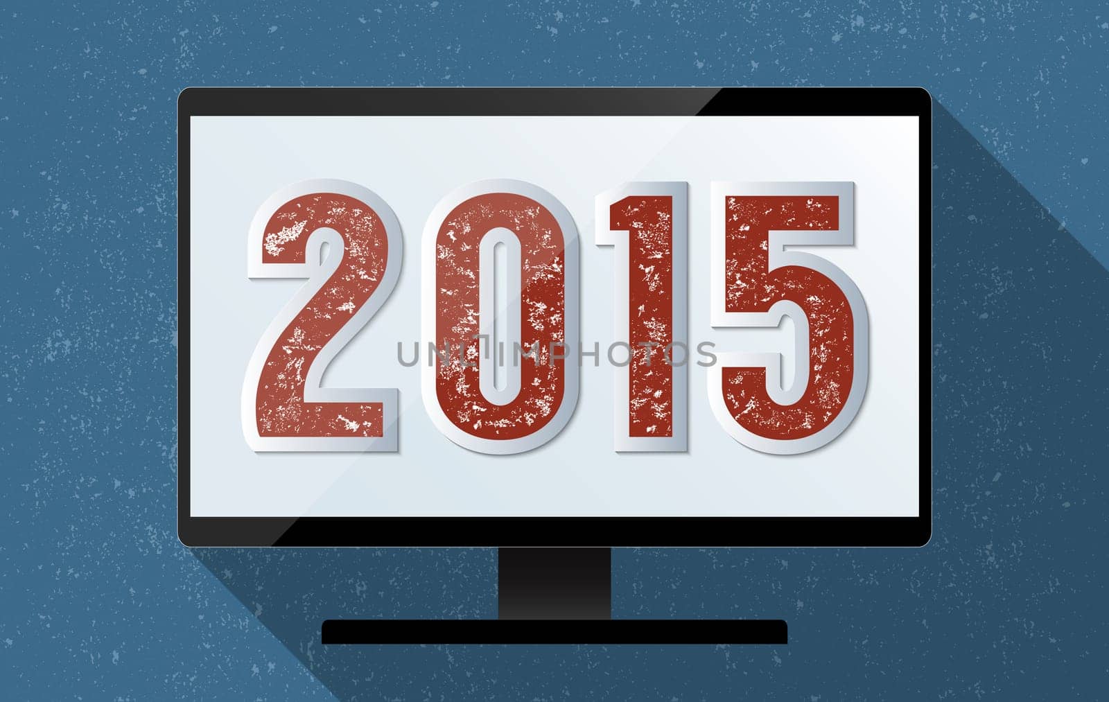 2015 is the Year concept. Flat design illustration.