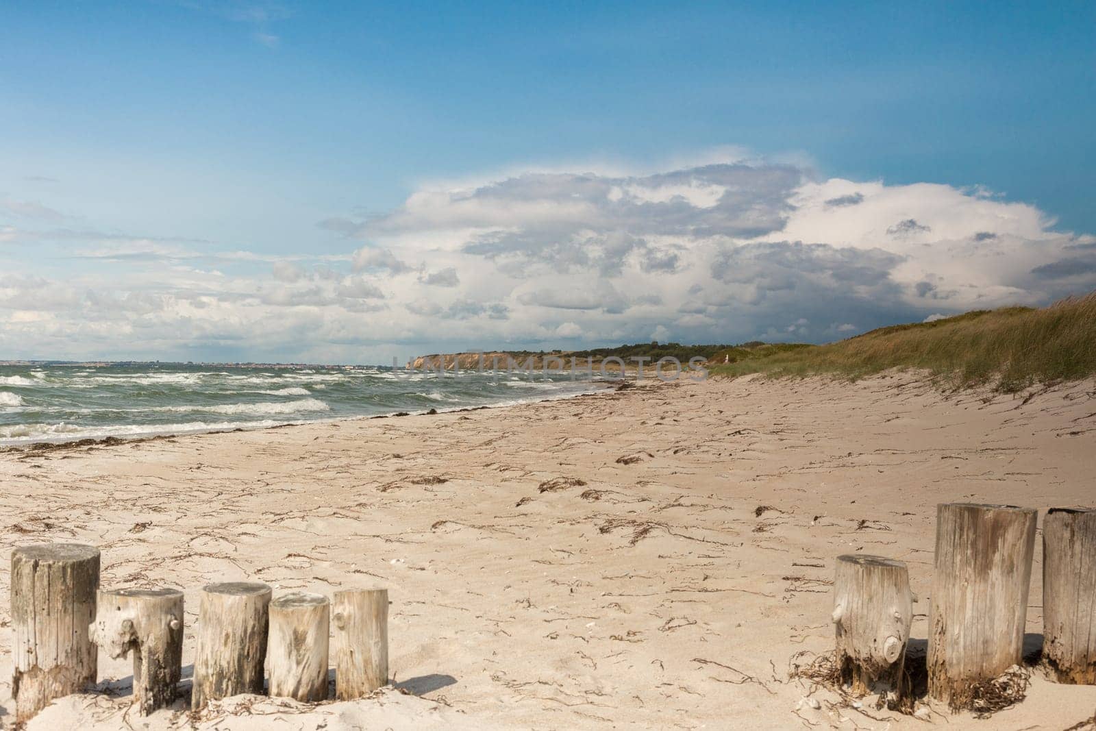 Further view of the Baltic Sea with stakes in the foreground