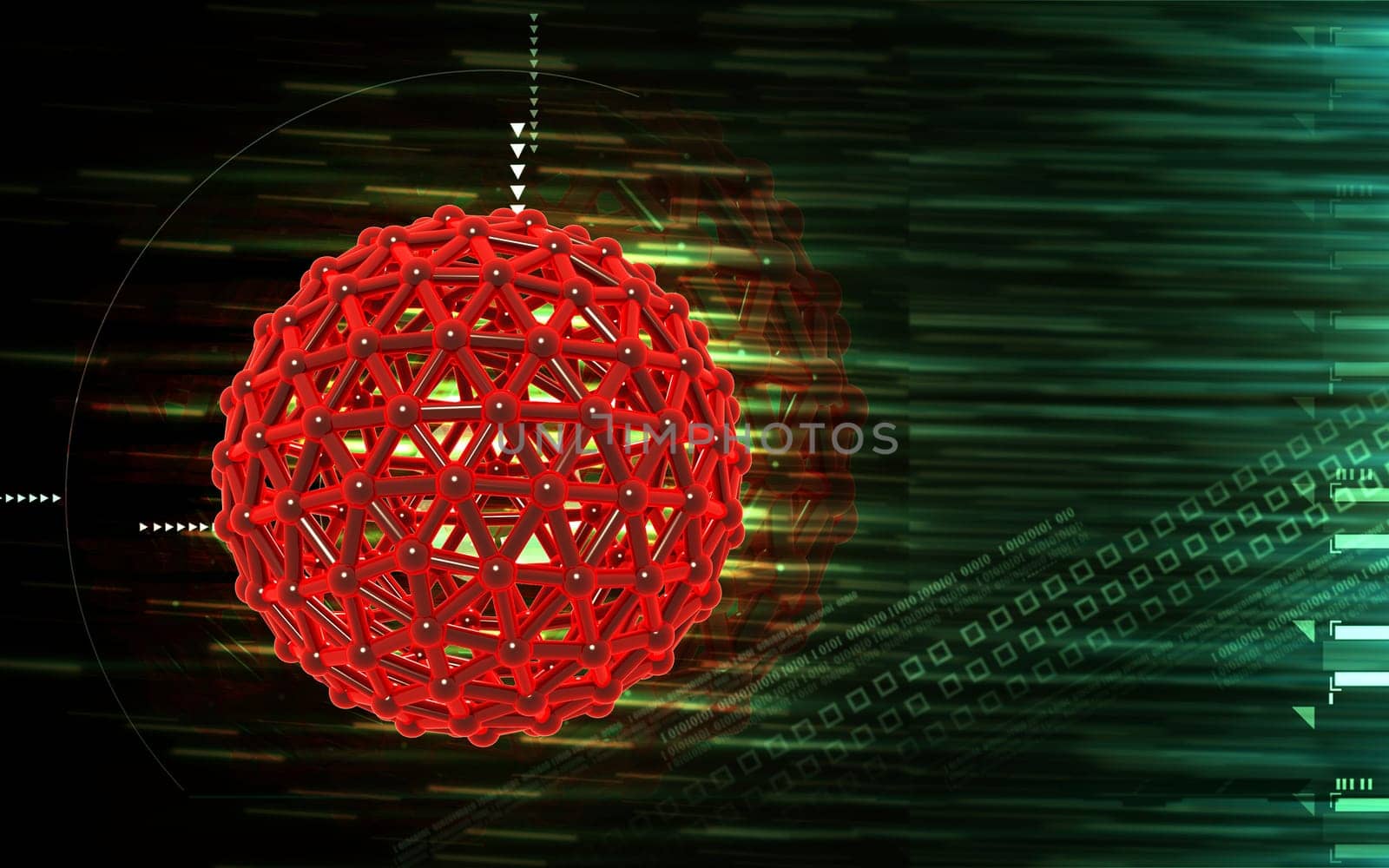 Digital illustration of gene in colour background
