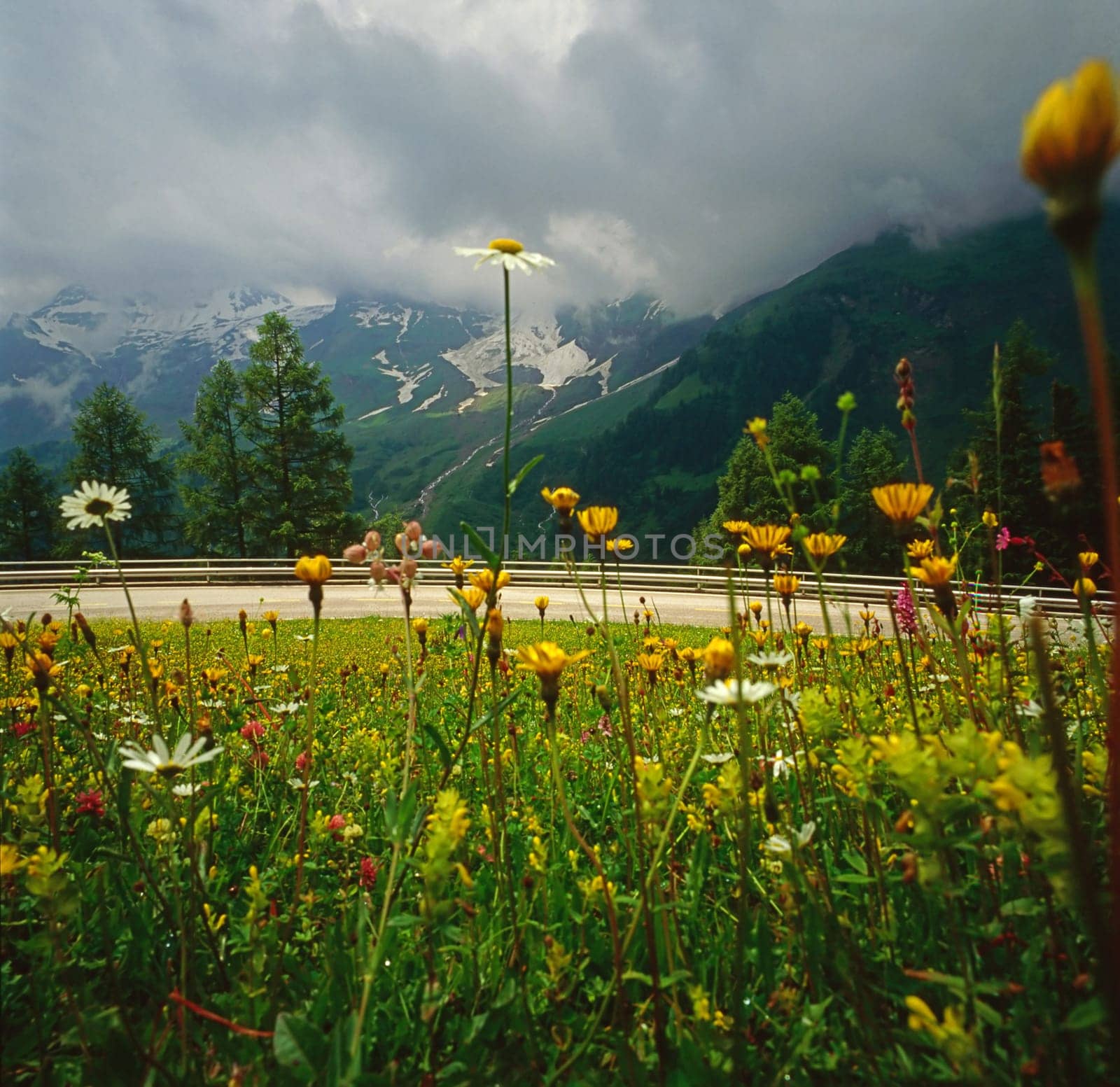 Storm over Alpine Road in Austria