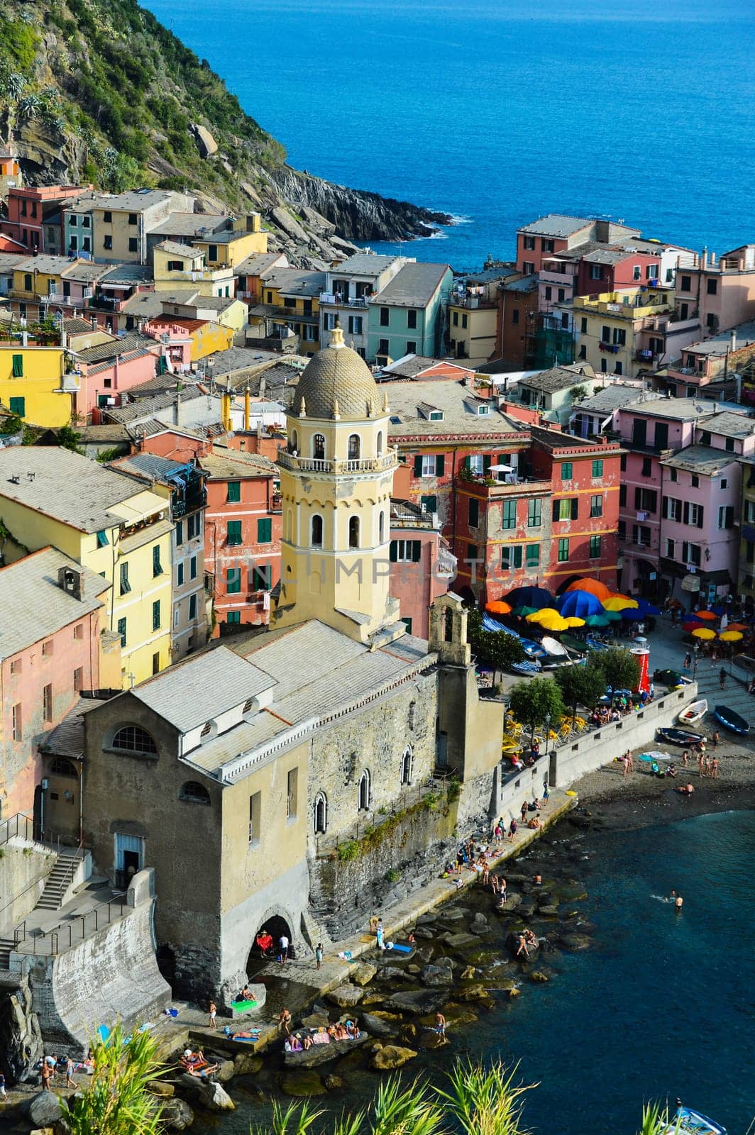 Traditional Mediterranean architecture of Vernazza, La Spezia, Liguria, Italy