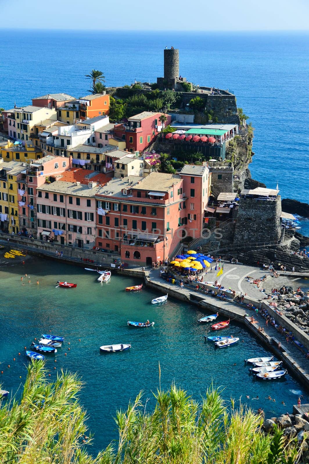 Traditional Mediterranean architecture of Vernazza, La Spezia, Liguria, Italy