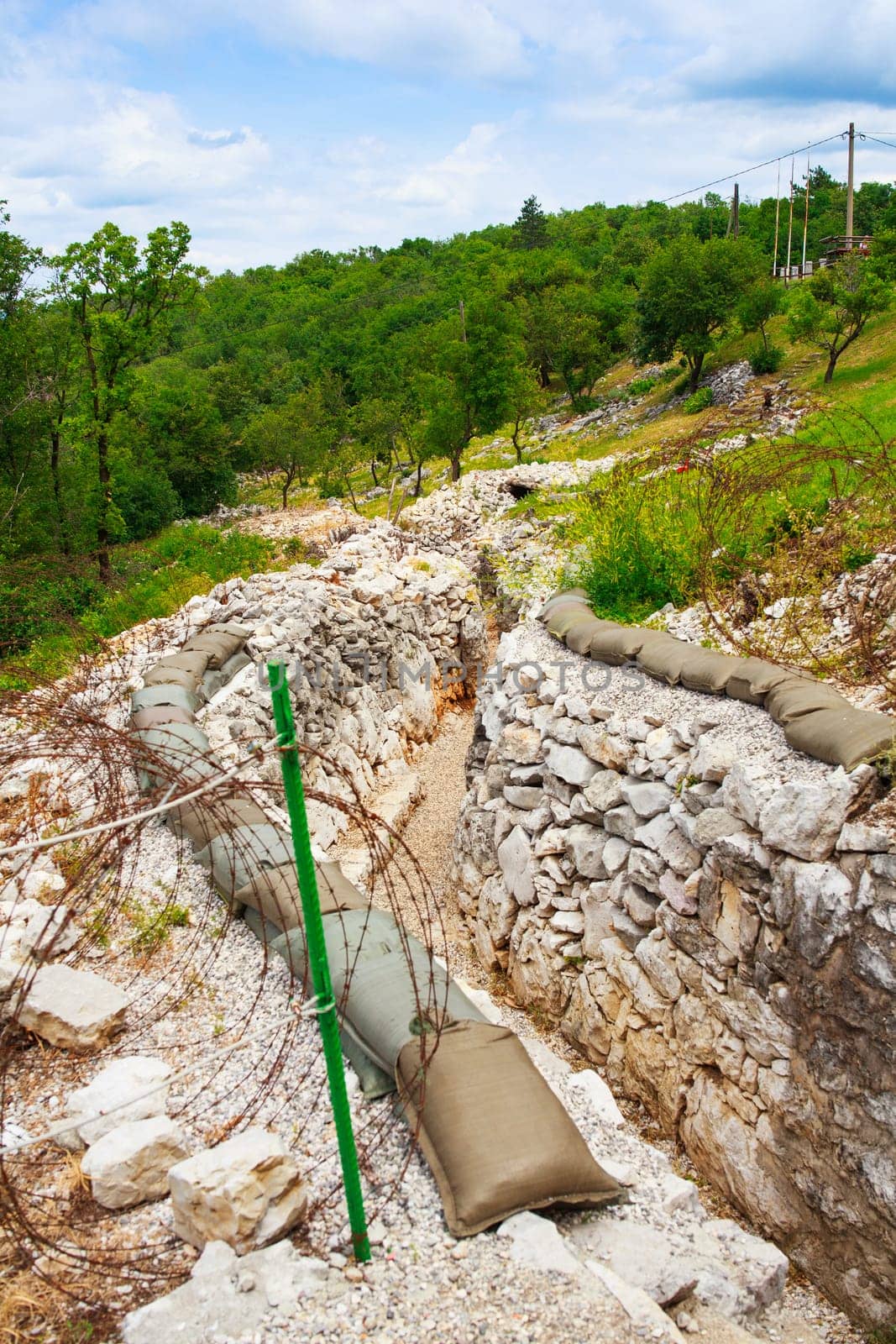 View of Foxhole of World War One, Sabotin mountain