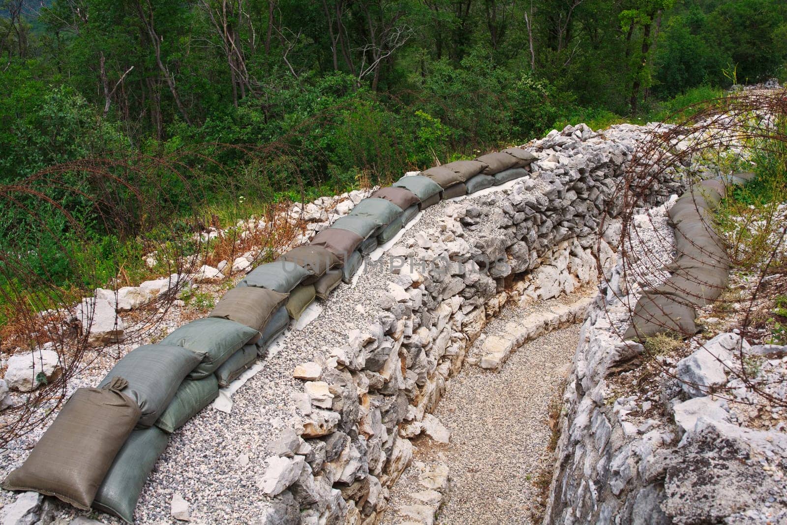 View of Foxhole of World War One, Sabotin mountain