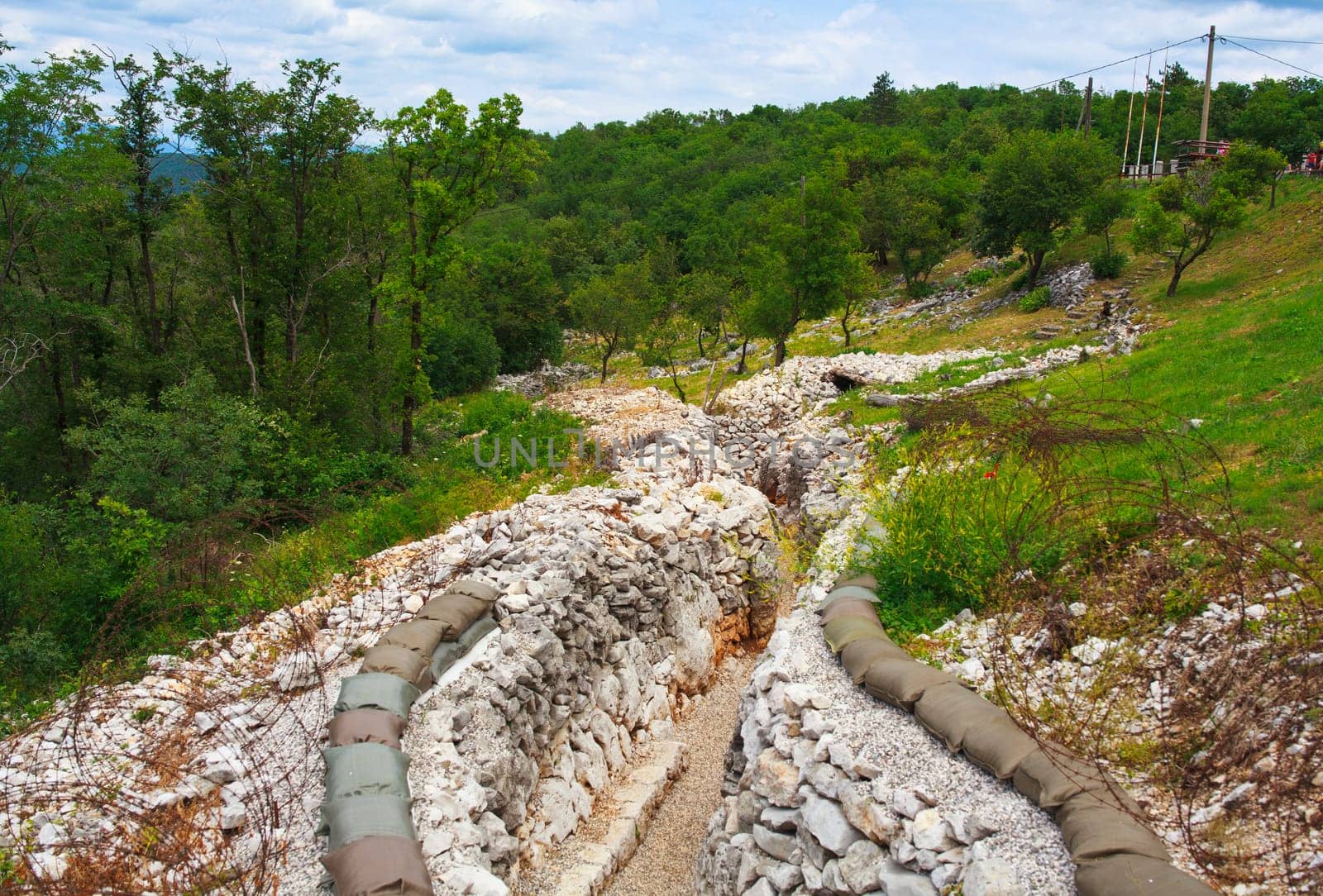 View of Foxhole of World War One, Sabotin mountain