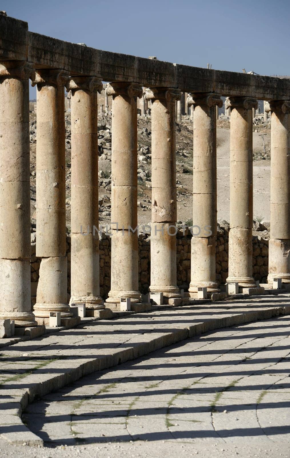 the Roman Ruins of Jerash in the north of Amann in Jordan in the middle east.