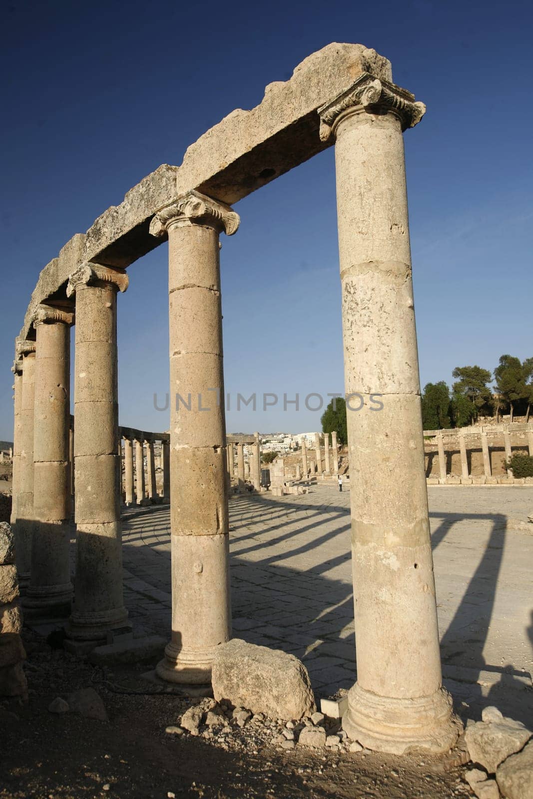 the Roman Ruins of Jerash in the north of Amann in Jordan in the middle east.