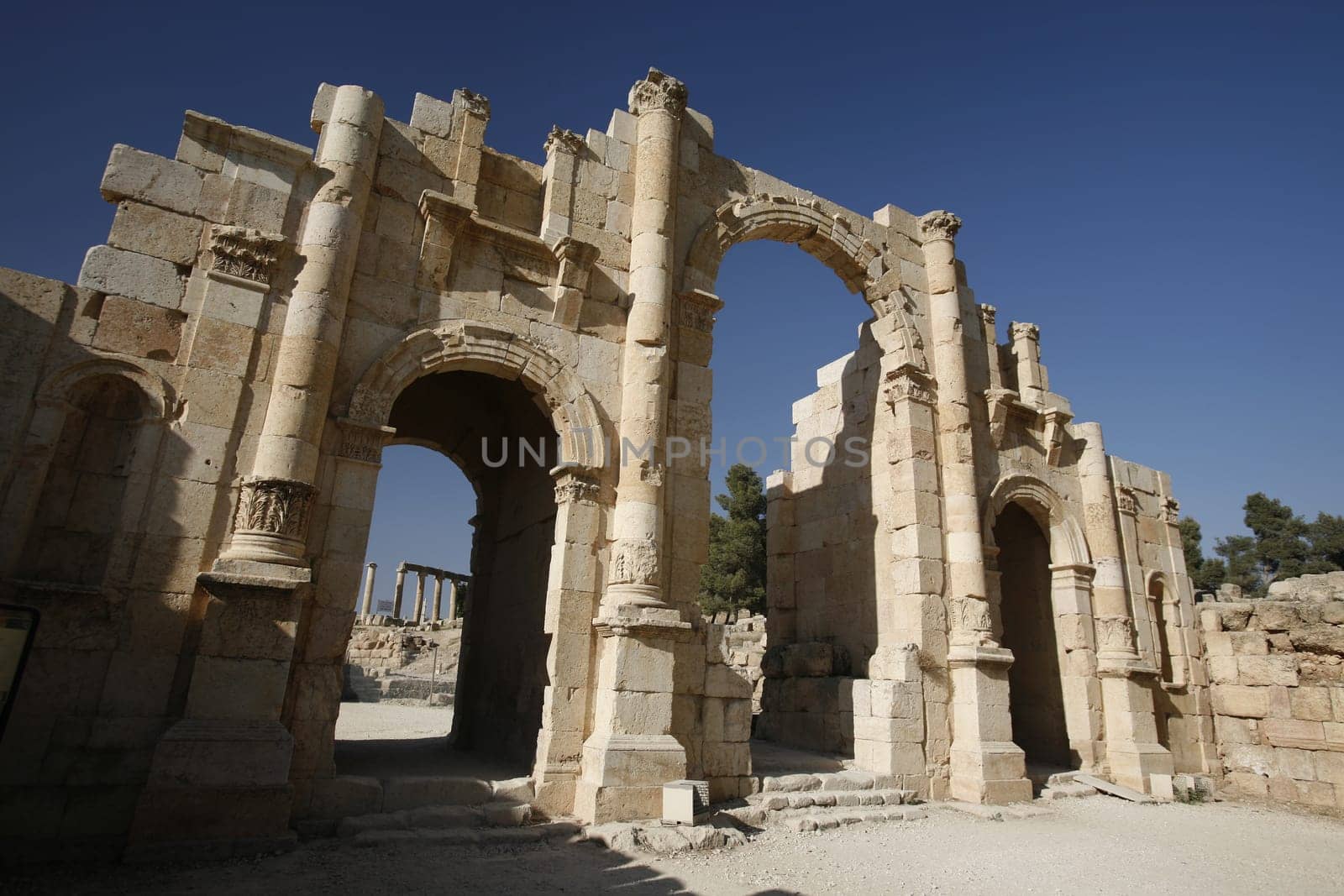 the Roman Ruins of Jerash in the north of Amann in Jordan in the middle east.