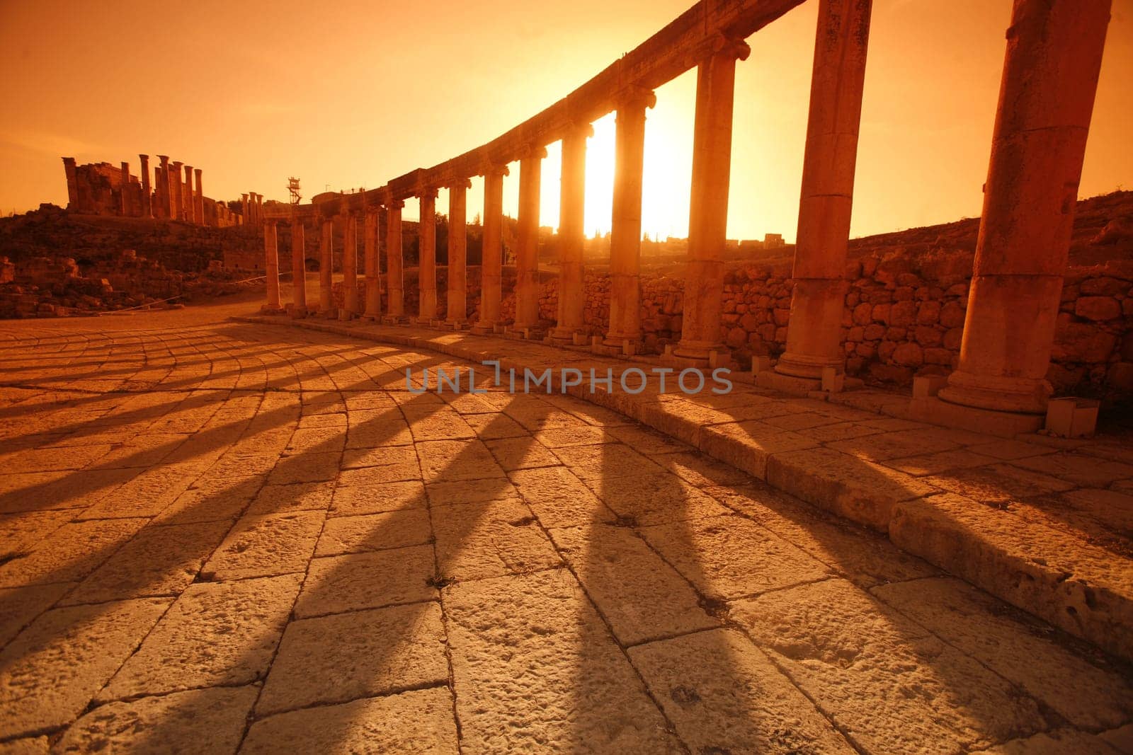 the Roman Ruins of Jerash in the north of Amann in Jordan in the middle east.
