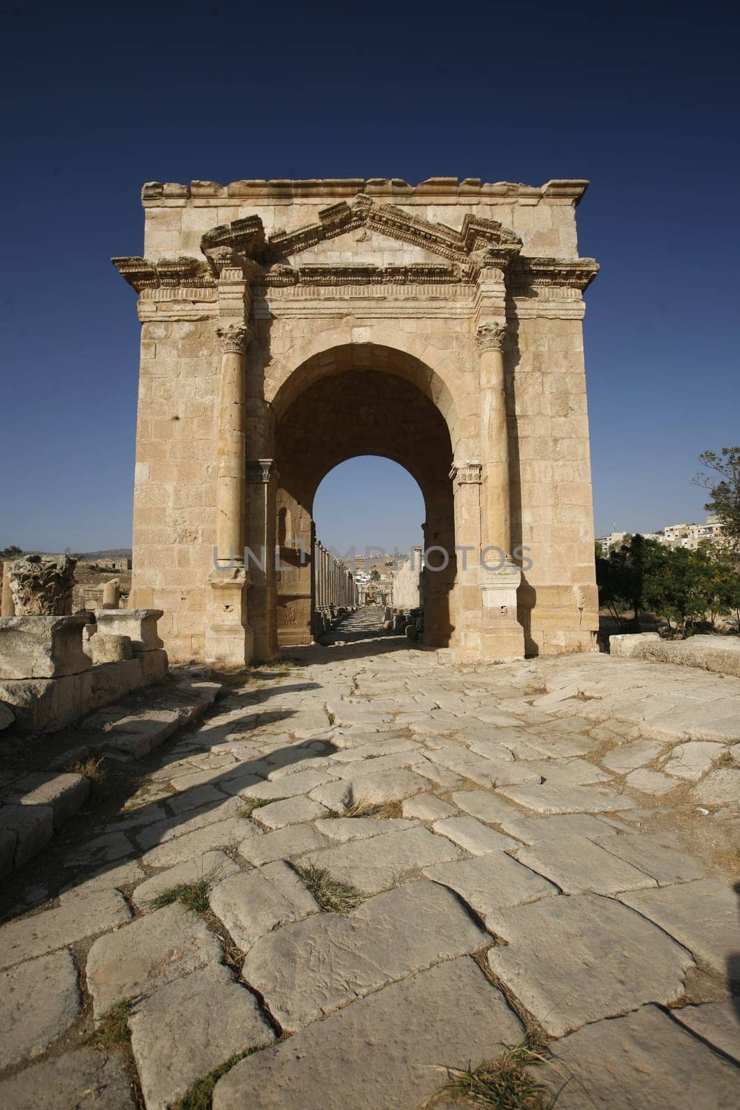 the Roman Ruins of Jerash in the north of Amann in Jordan in the middle east.