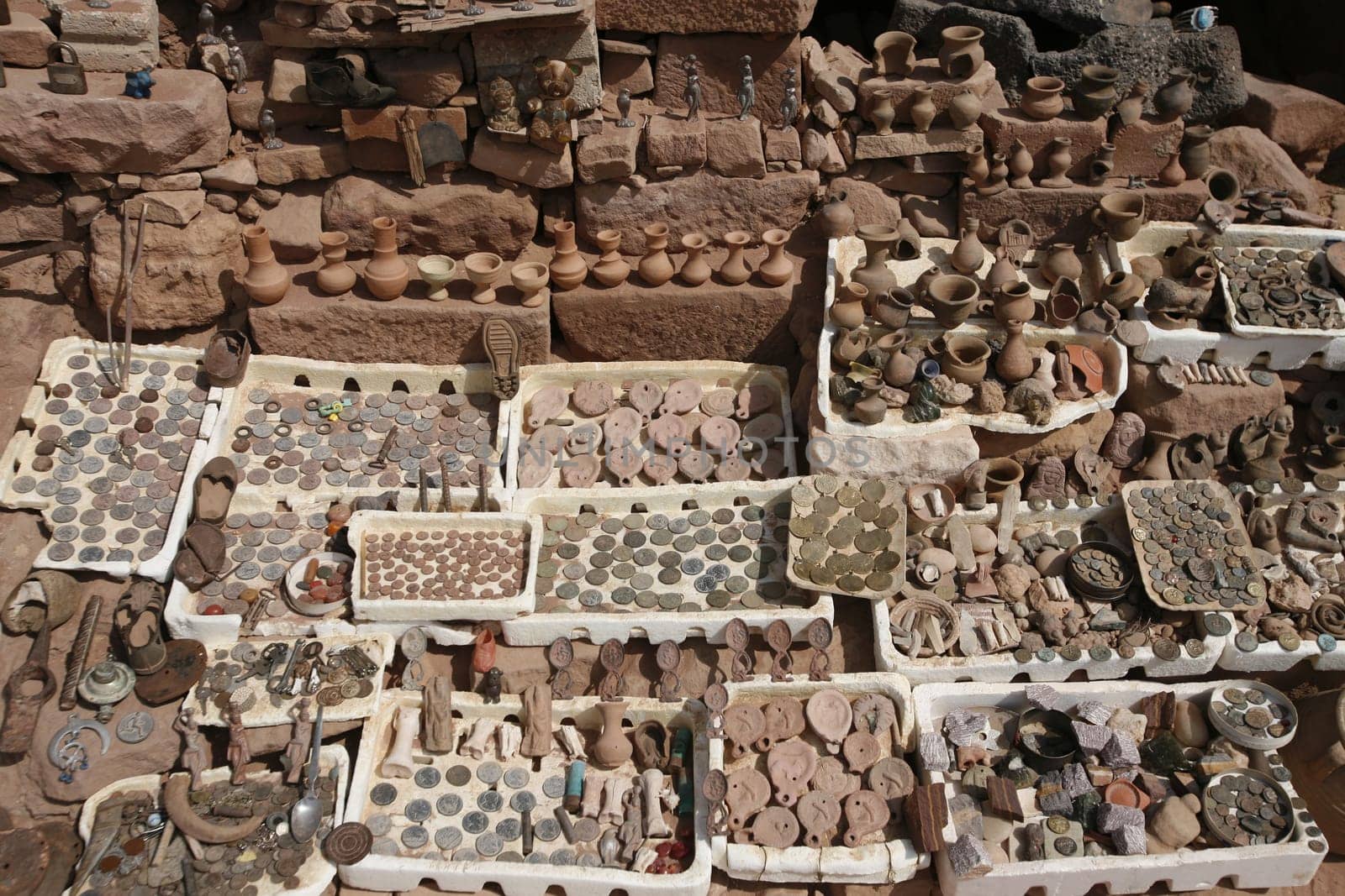 a Shop in the Village of Wadi Musa near the Temple city of Petra in Jordan in the middle east.