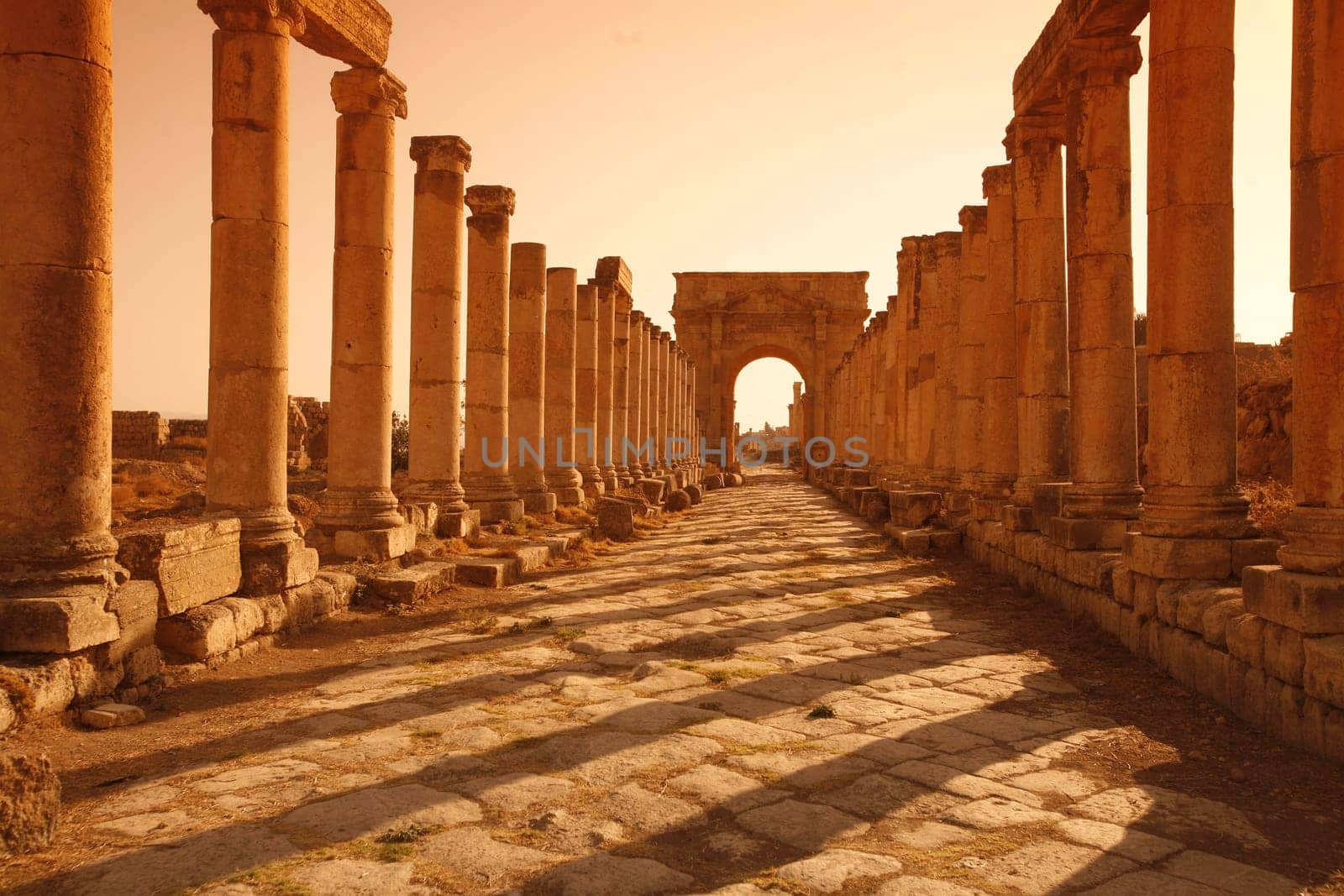 the Roman Ruins of Jerash in the north of Amann in Jordan in the middle east.